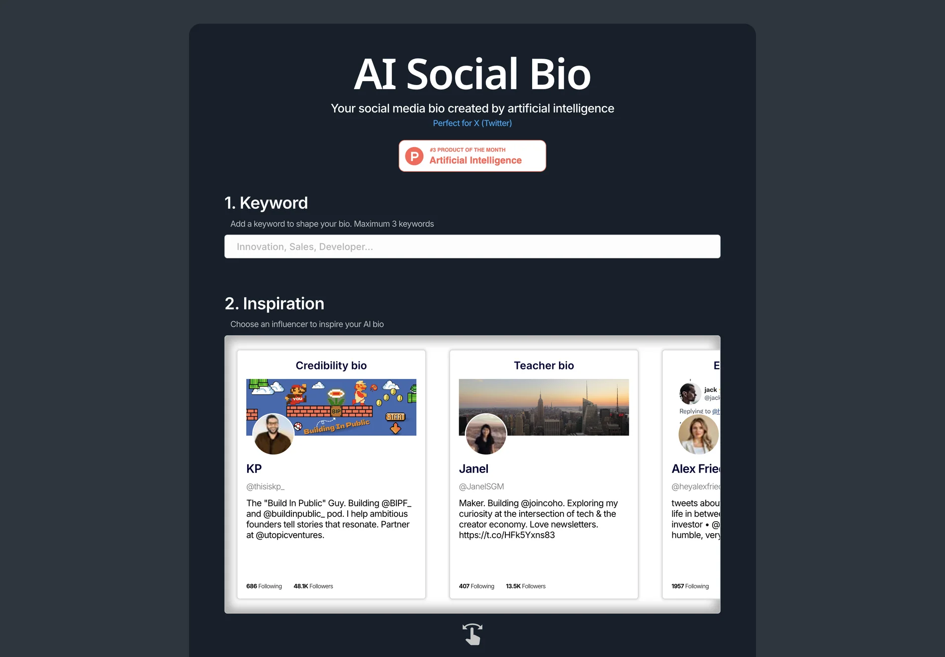 AI Social Bio: Create Personalized Social Media Bios with AI