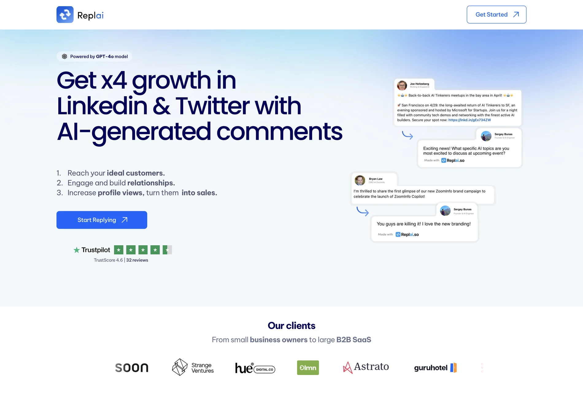 Replai.so - Boost Engagement on LinkedIn & Twitter with AI Comments