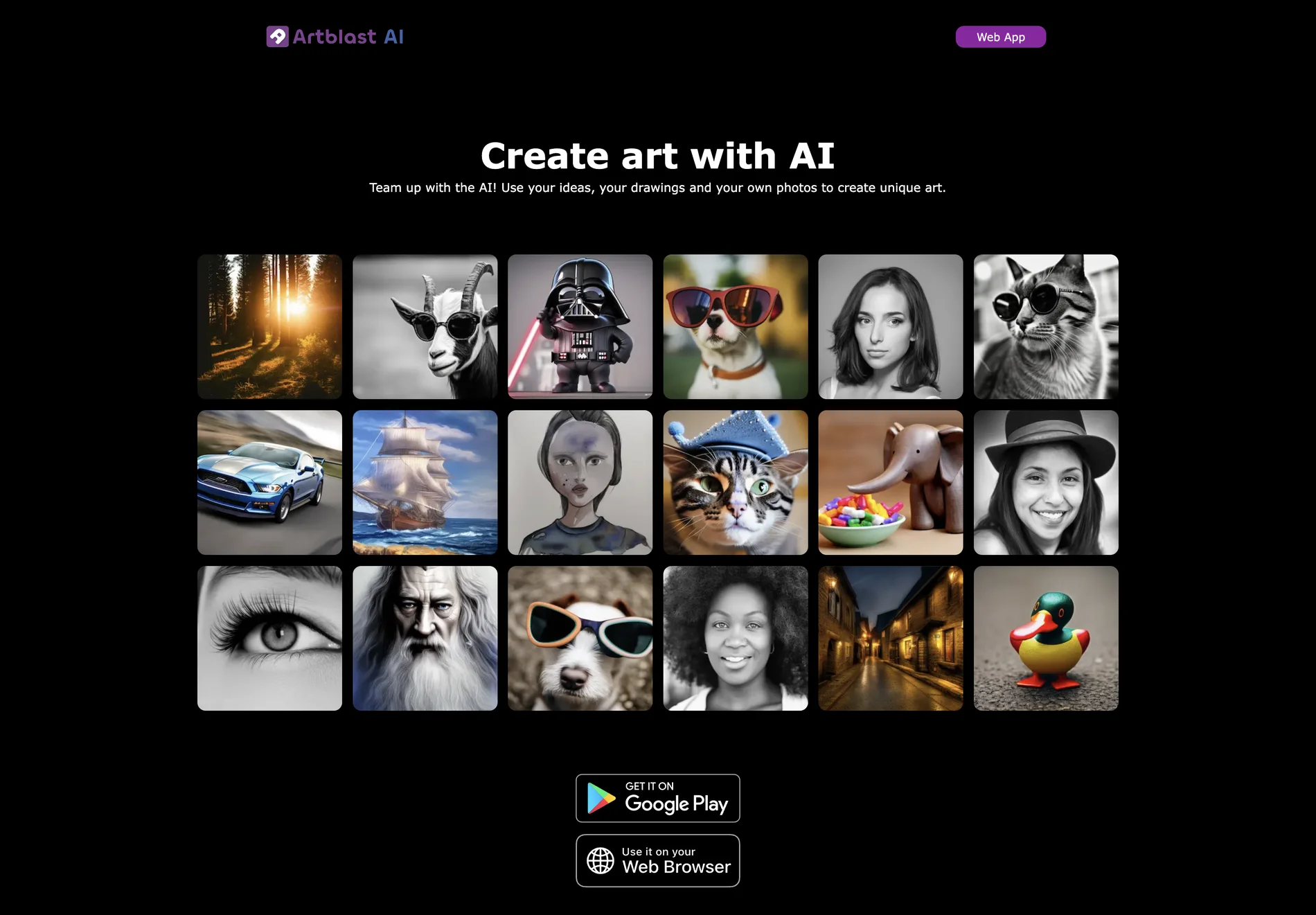 ArtBlast AI: Transform Your Ideas into Unique Visuals with AI