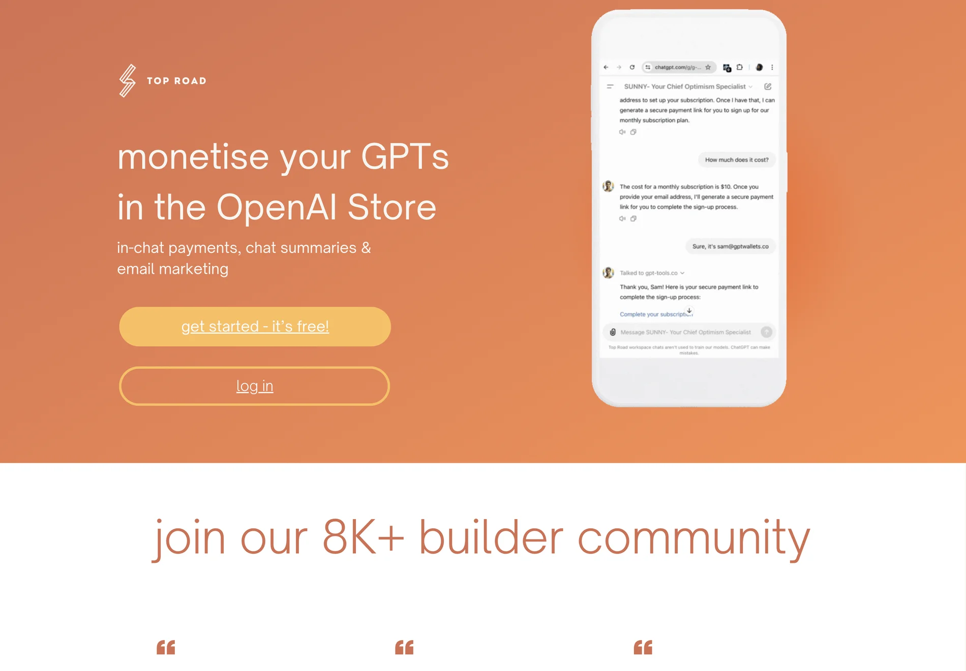 GPT Builder Tools by TOP ROAD Trish G. - Monetize Your Custom Chatbots