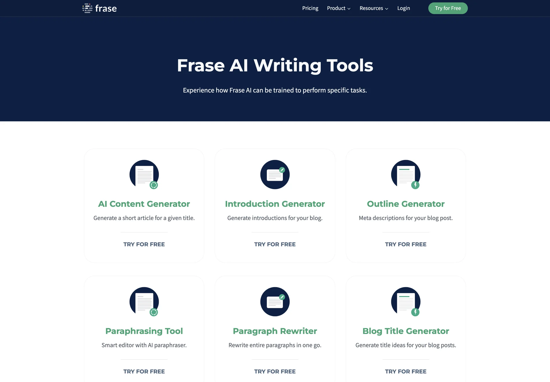 Free AI Writing And SEO Tools | Frase