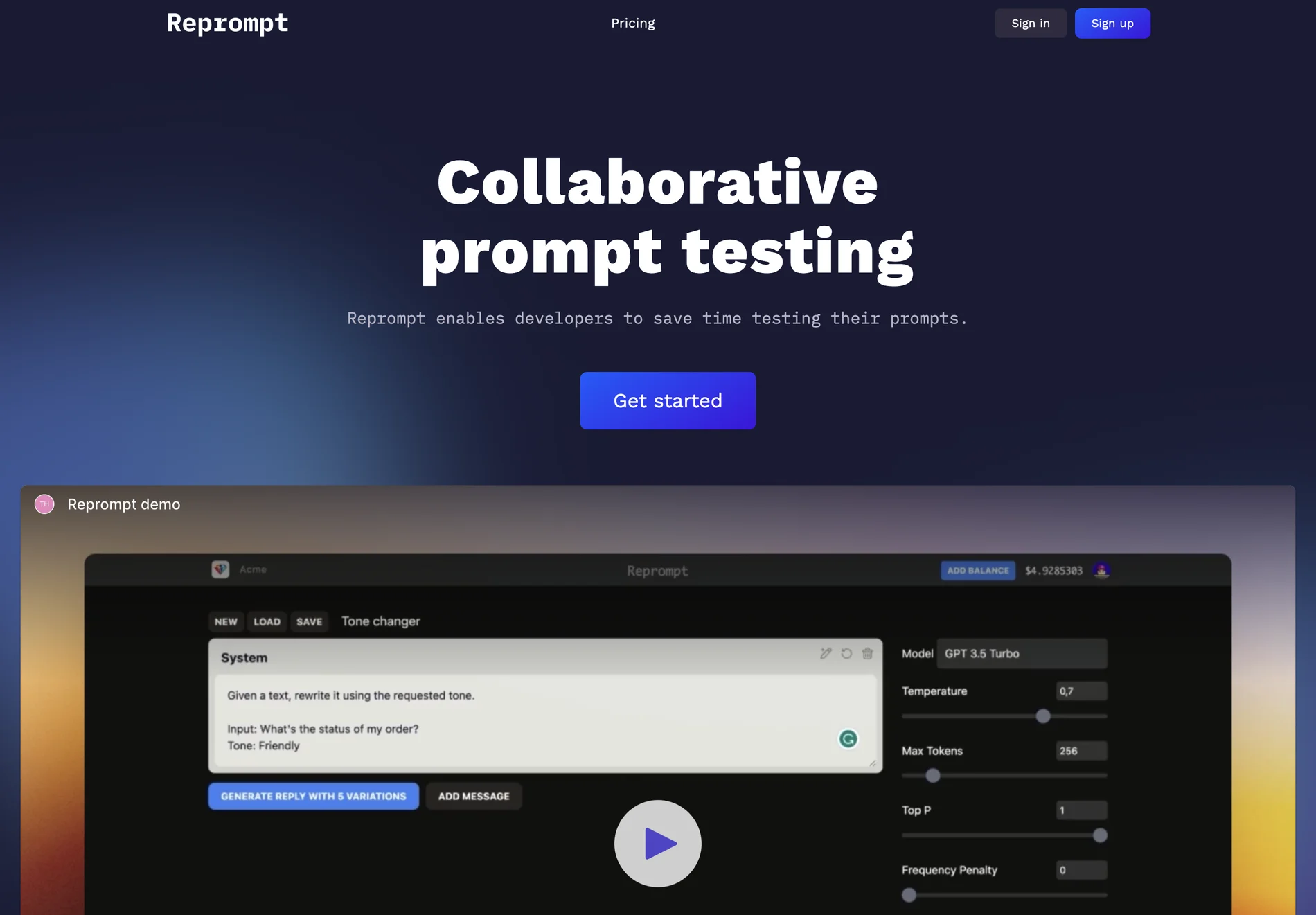 Reprompt - Simplify Your Prompt Testing with AI-Powered Efficiency