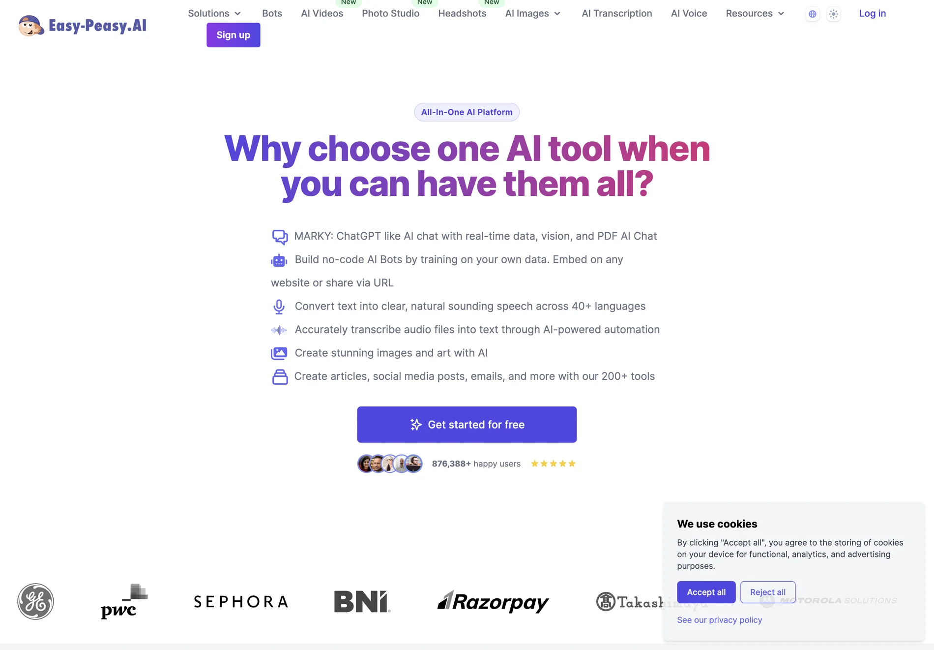 Easy-Peasy.AI: The Ultimate All-In-One AI Platform for Chat, Content, Transcription, and Image Creation