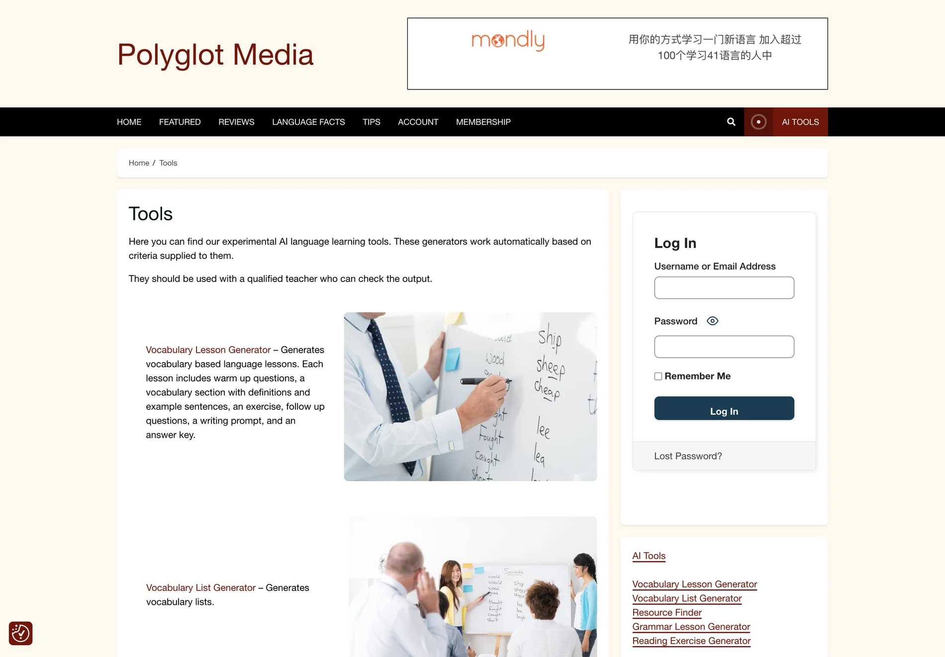 Polyglot Media: AI-Powered Language Learning Platform