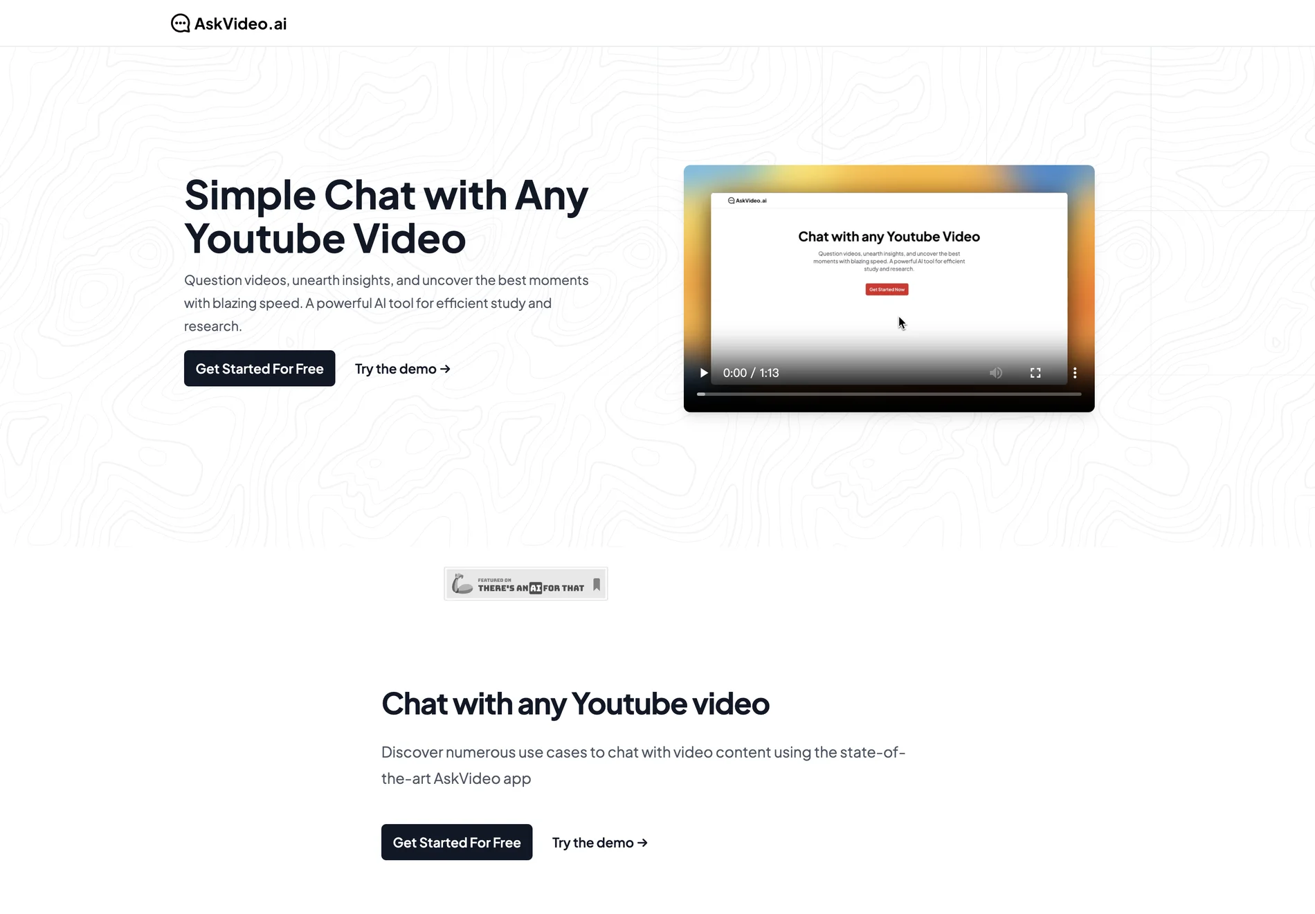 AskVideo.ai: Chat with Any YouTube Video for Efficient Study and Research