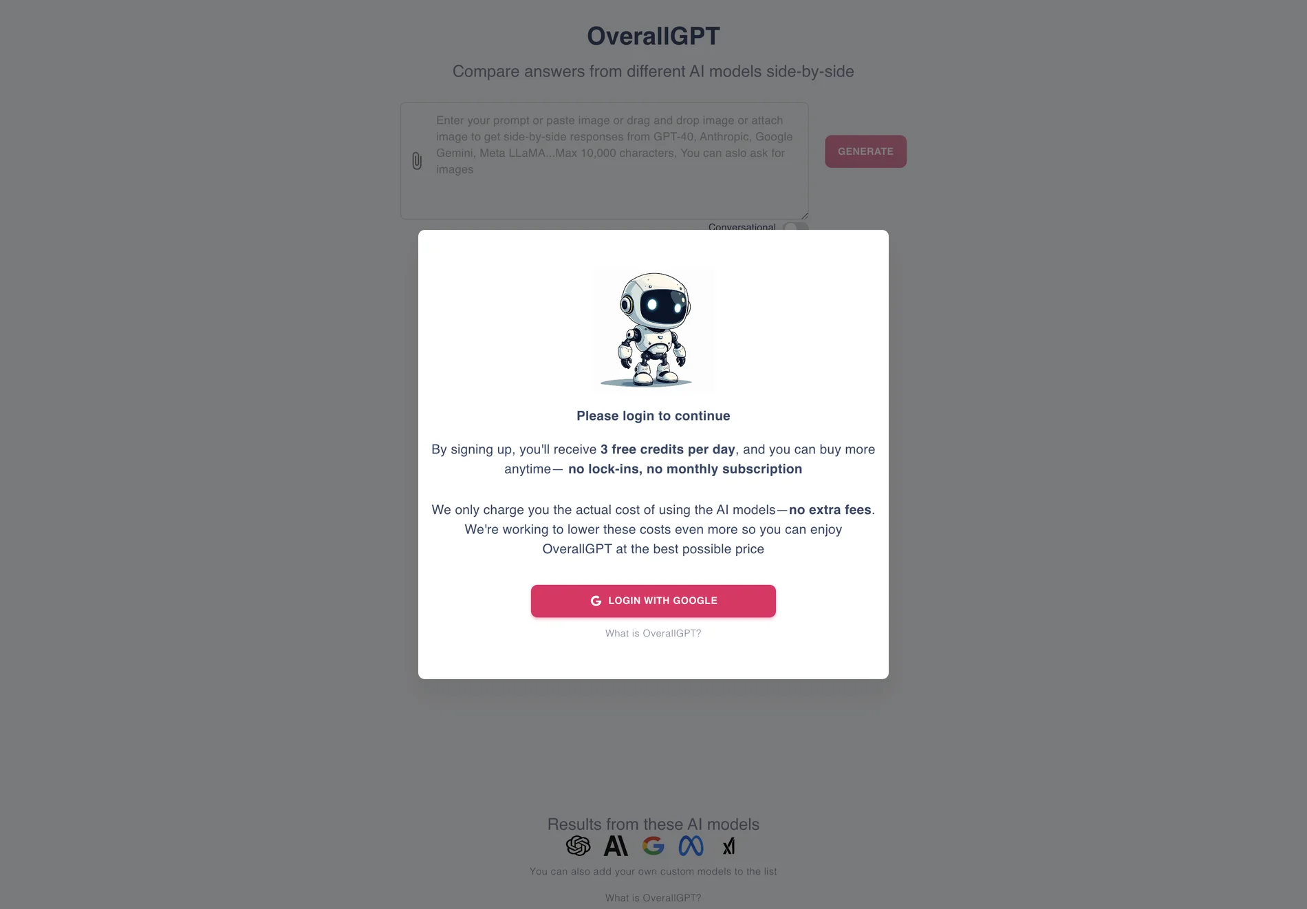 Compare AI Answers with OverallGPT