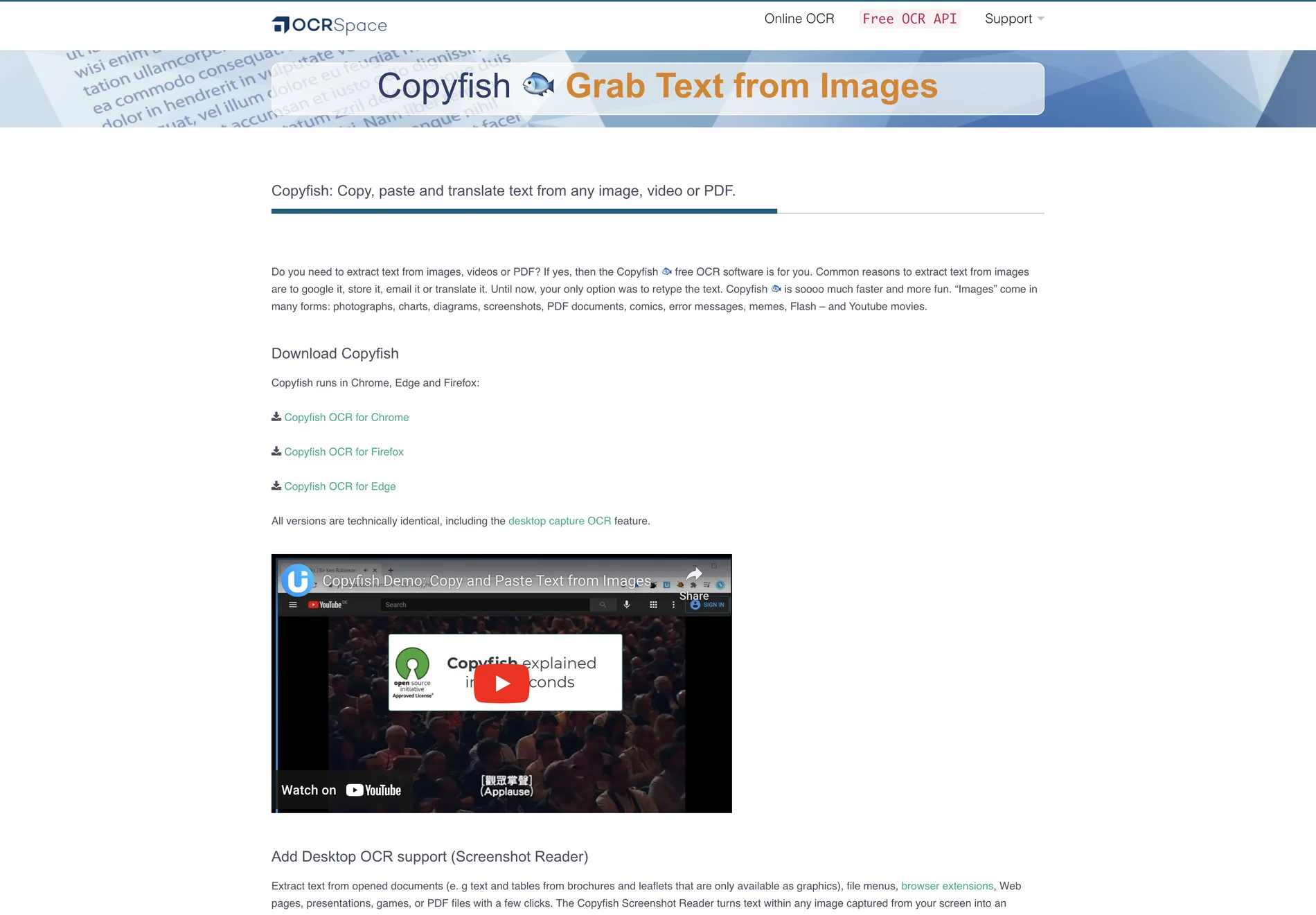 Copyfish: Free OCR Software for Chrome, Firefox, and Edge