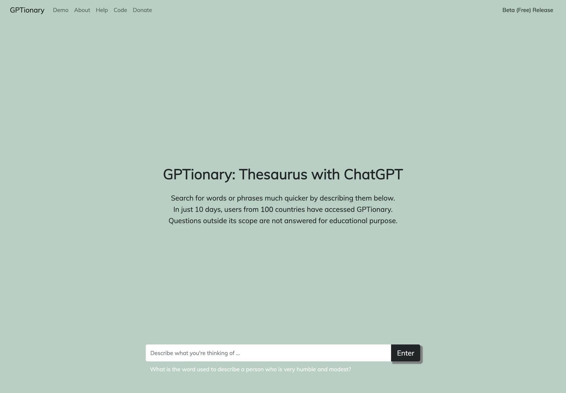 GPTionary: Automate Thesaurus with AI