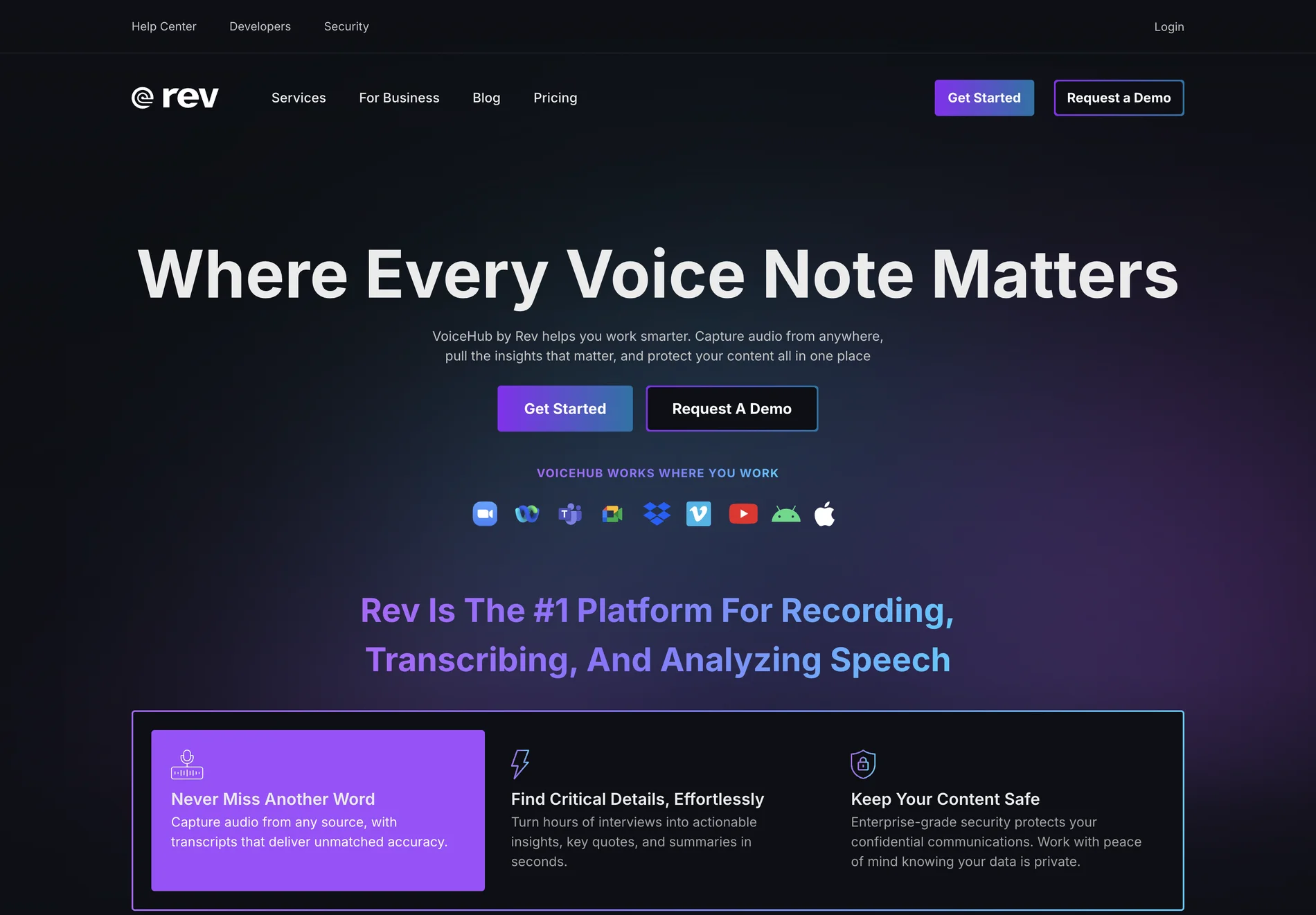 VoiceHub by Rev: The #1 Speech-to-Text Platform