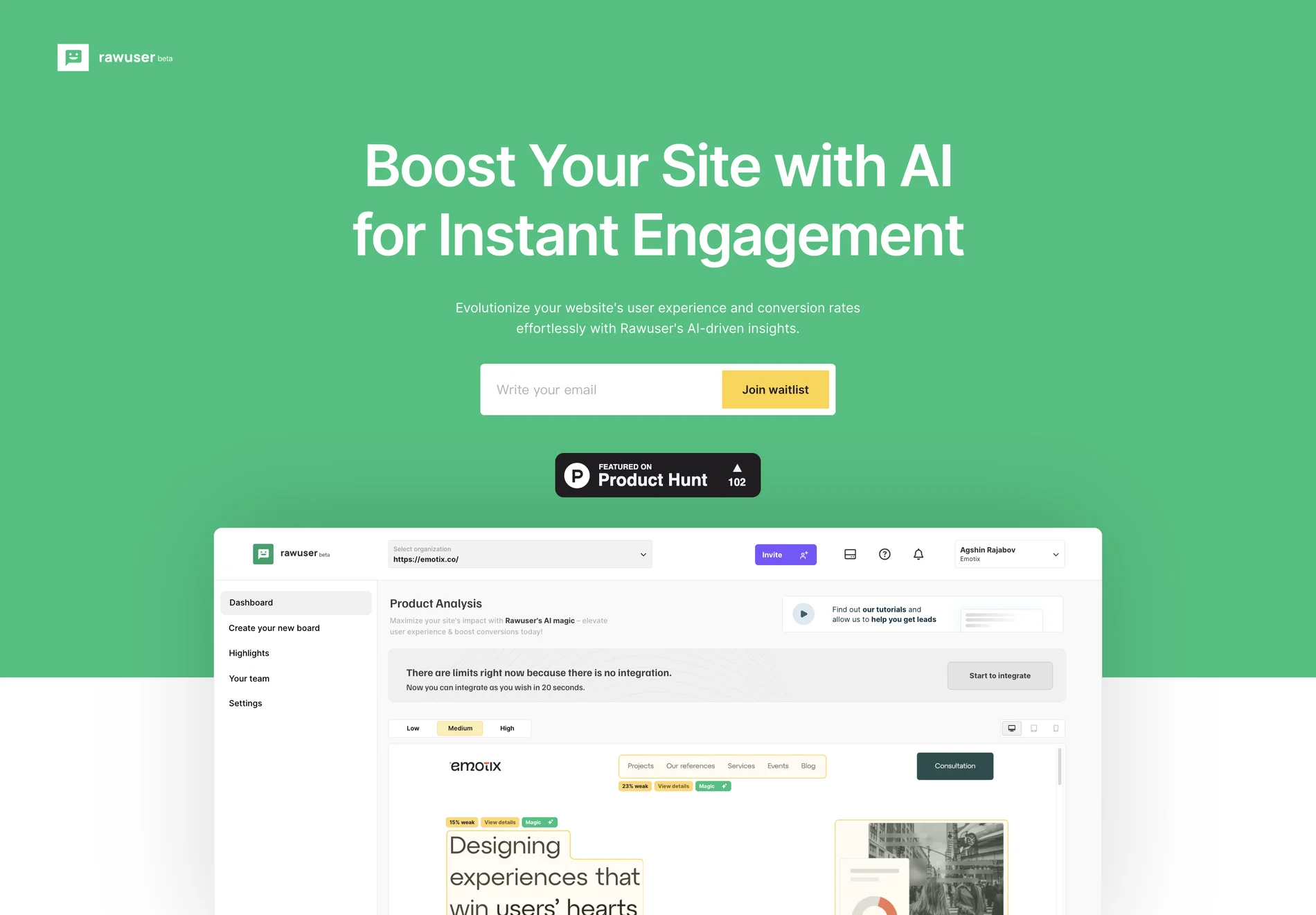 Rawuser - AI-Driven Website Optimization for Enhanced User Engagement