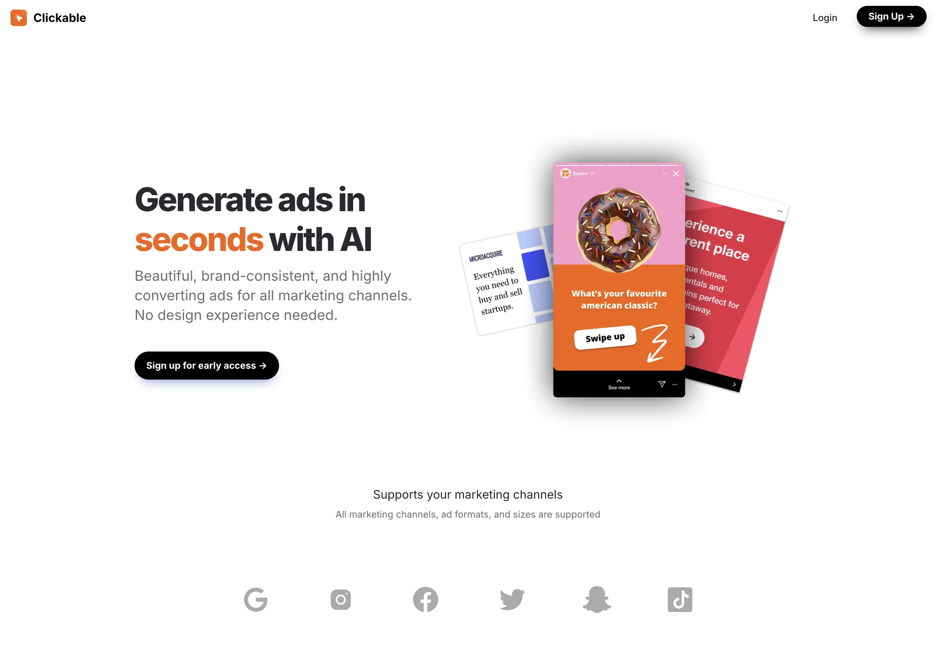 Generate Ads in Seconds with AI Using Clickable