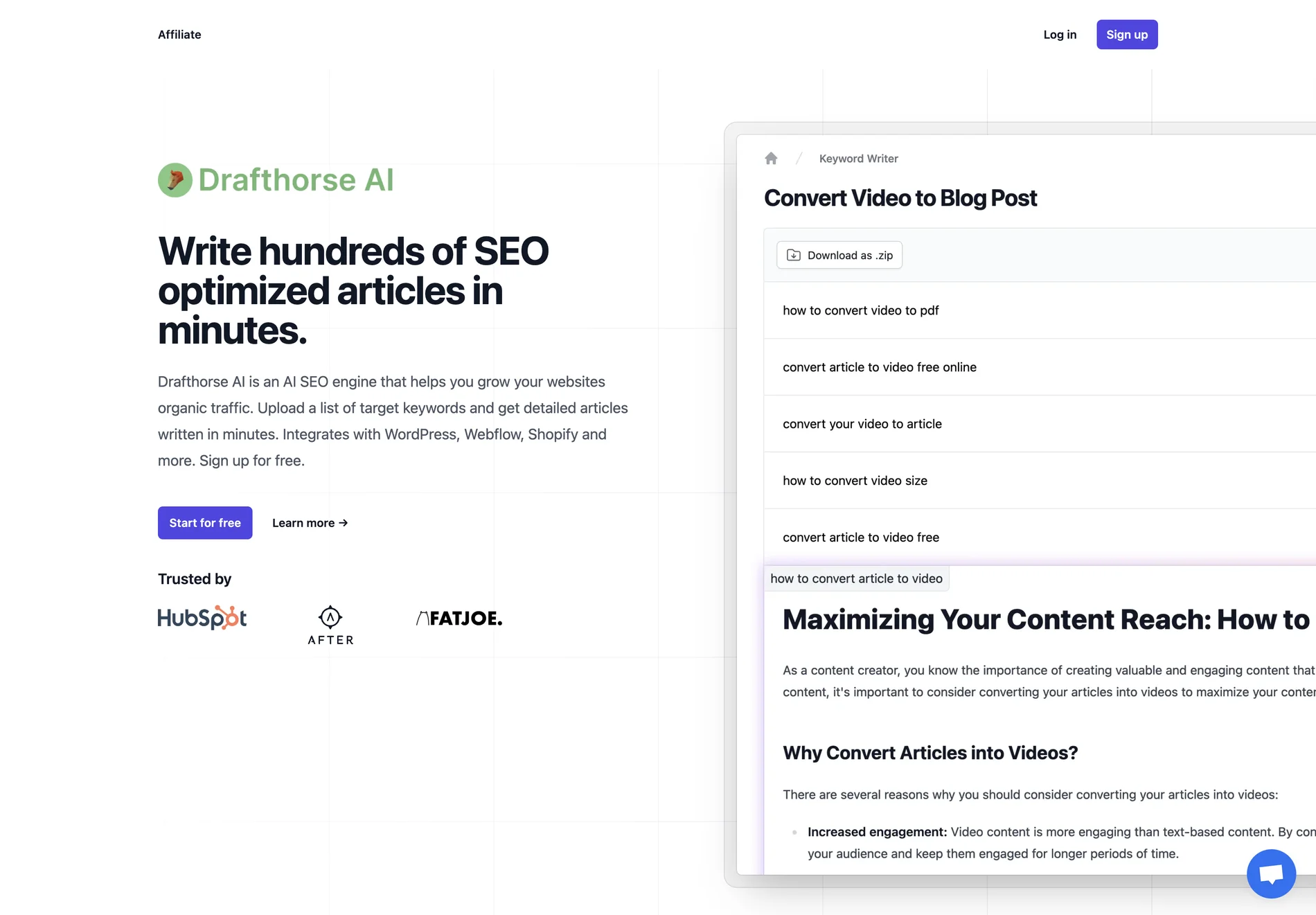 Drafthorse AI: Write Hundreds of SEO Optimized Articles in Minutes