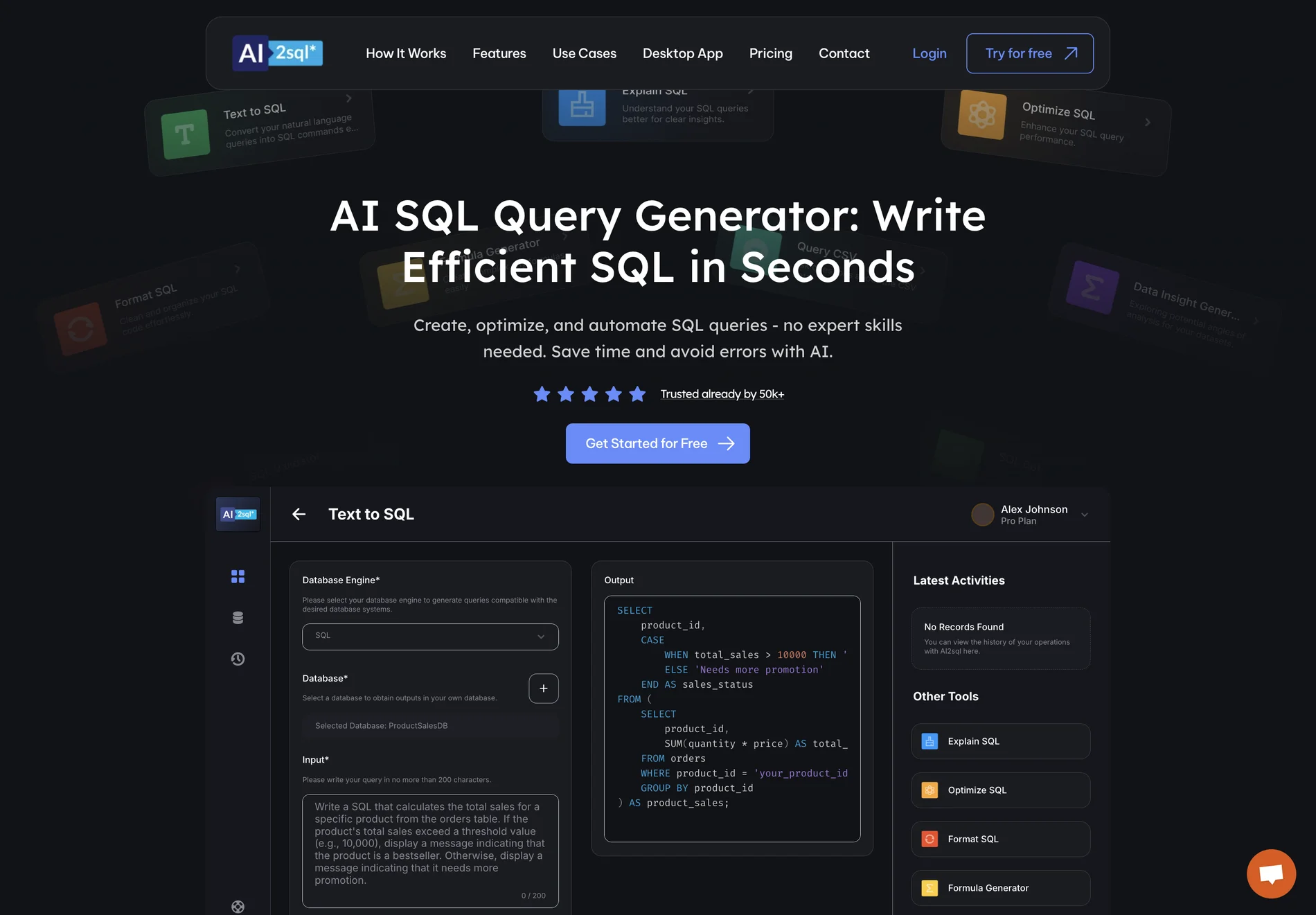 AI SQL Query Generator: Create, Optimize, and Automate SQL Queries Effortlessly