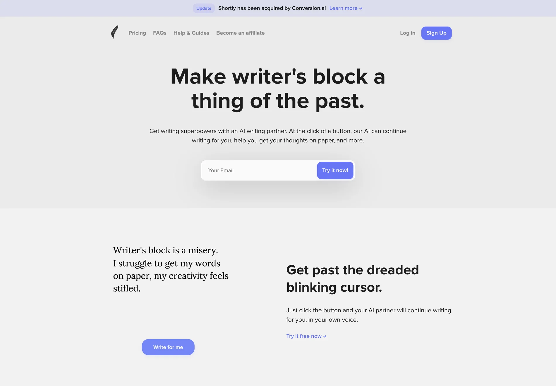 ShortlyAI: Your AI Writing Partner to Overcome Writer's Block