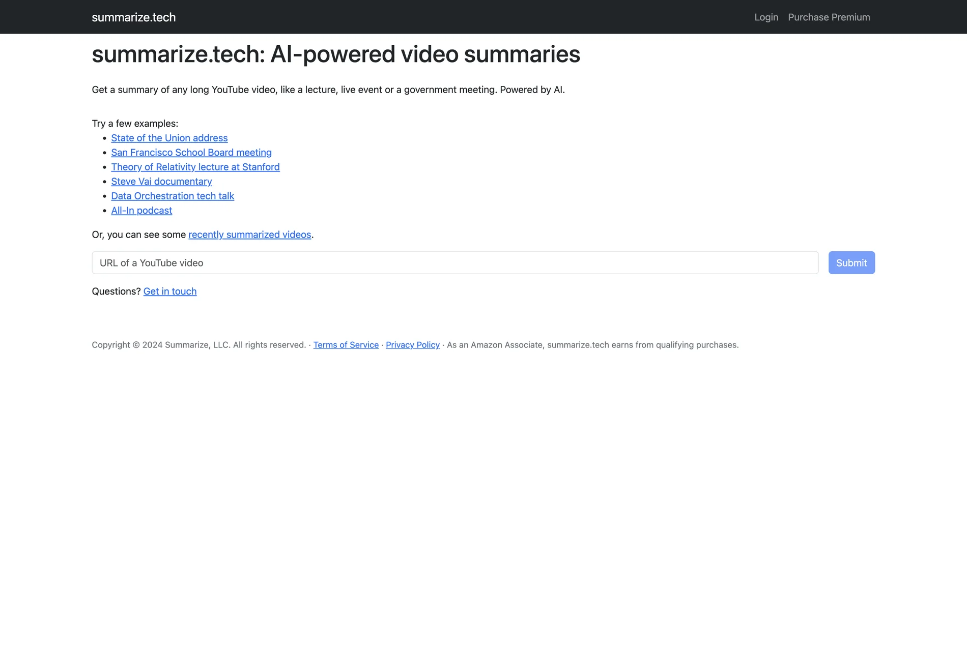 summarize.tech: AI-powered Video Summaries