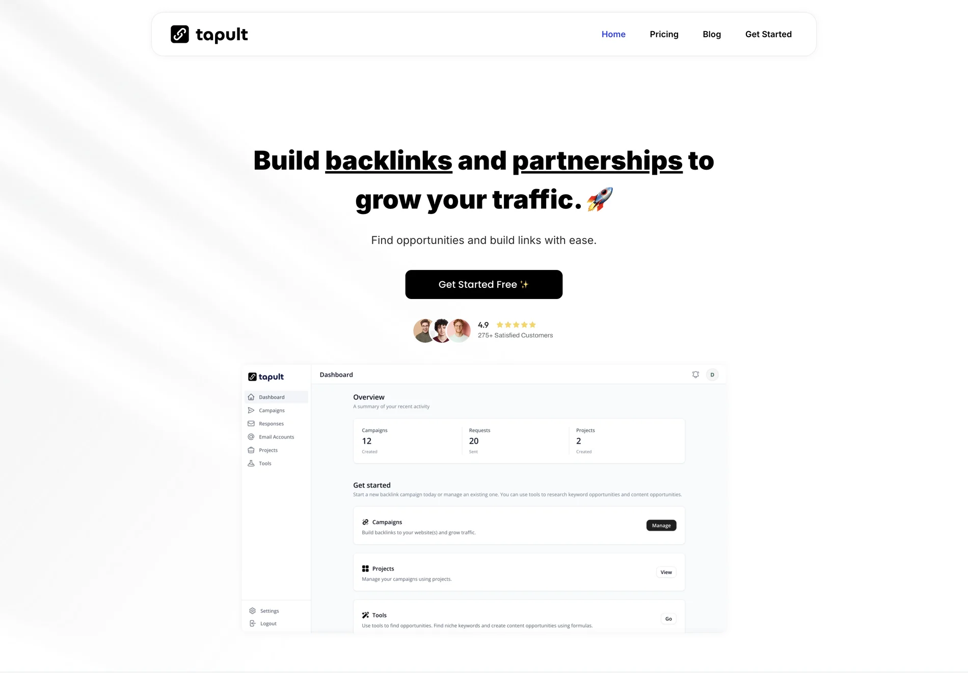 Tapult: AI-Powered Platform for Building Backlinks and Growing Traffic