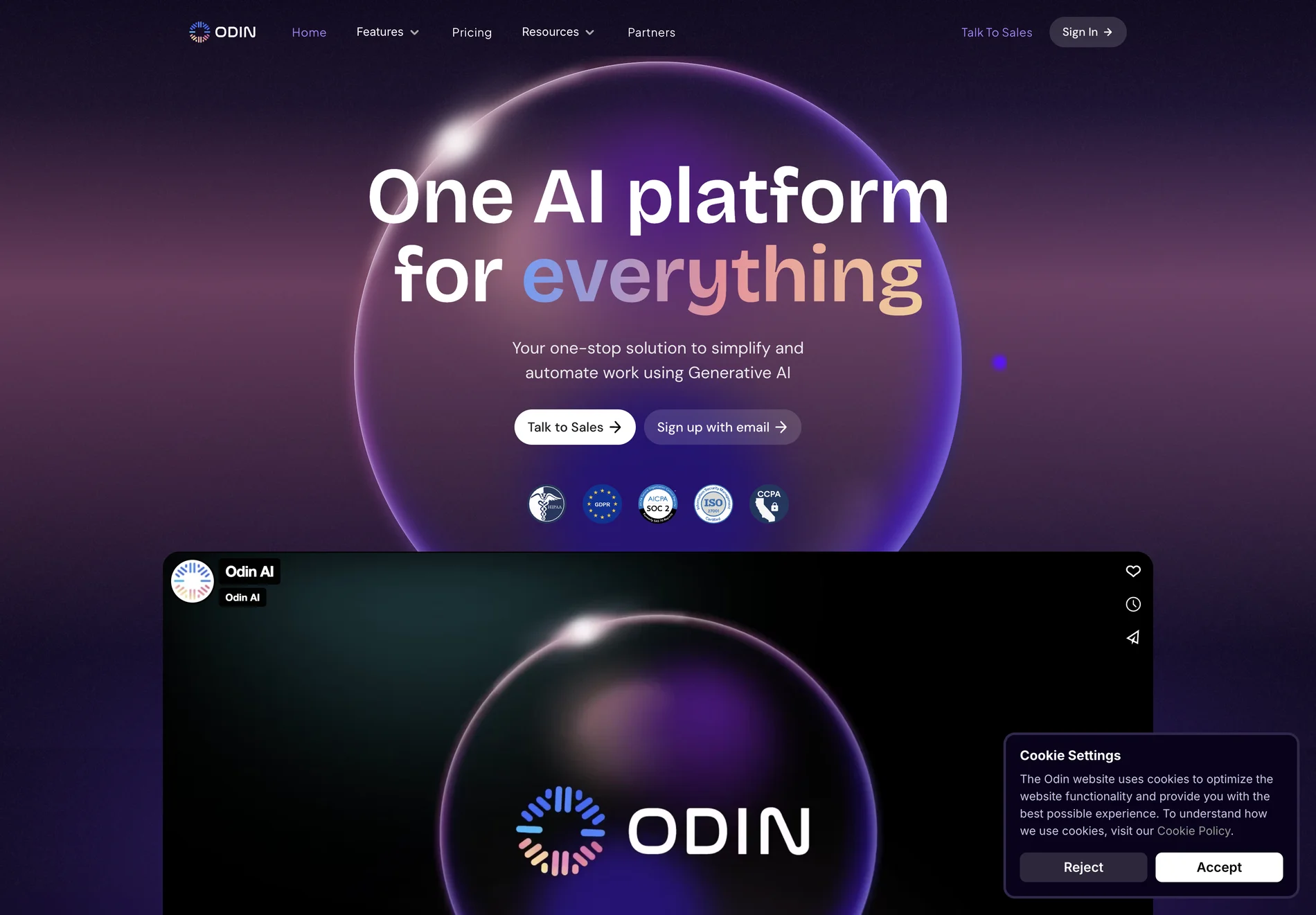 Odin AI - Simplifying and Automating Work with Generative AI