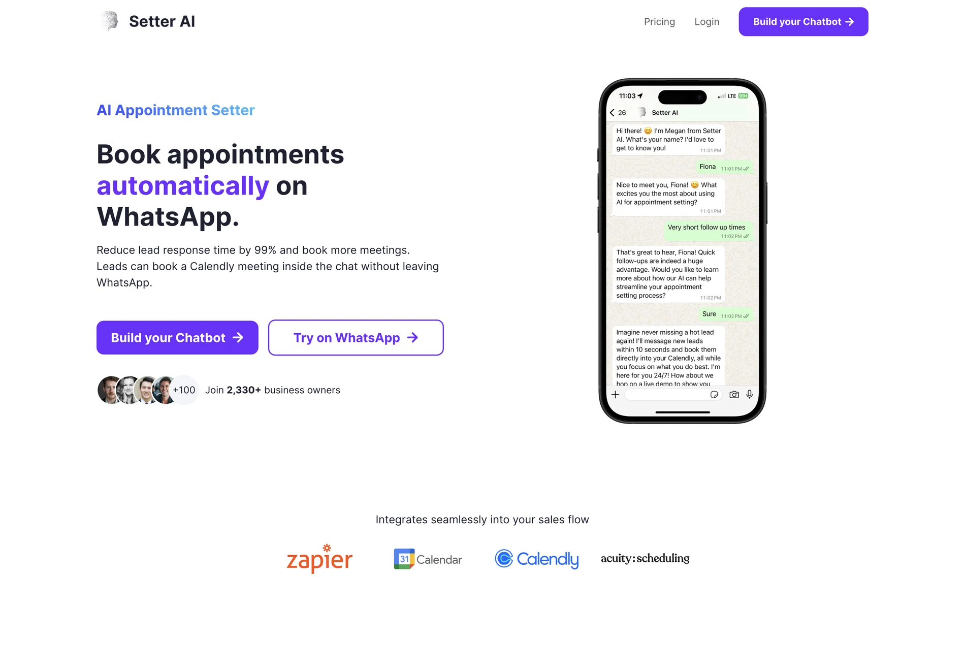 AI Appointment Setter - Setter AI: Automate Meetings on WhatsApp