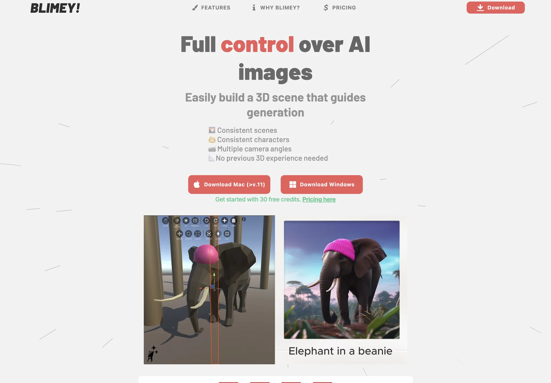 Blimey: AI-Powered 3D Scene Generation for Creative Control