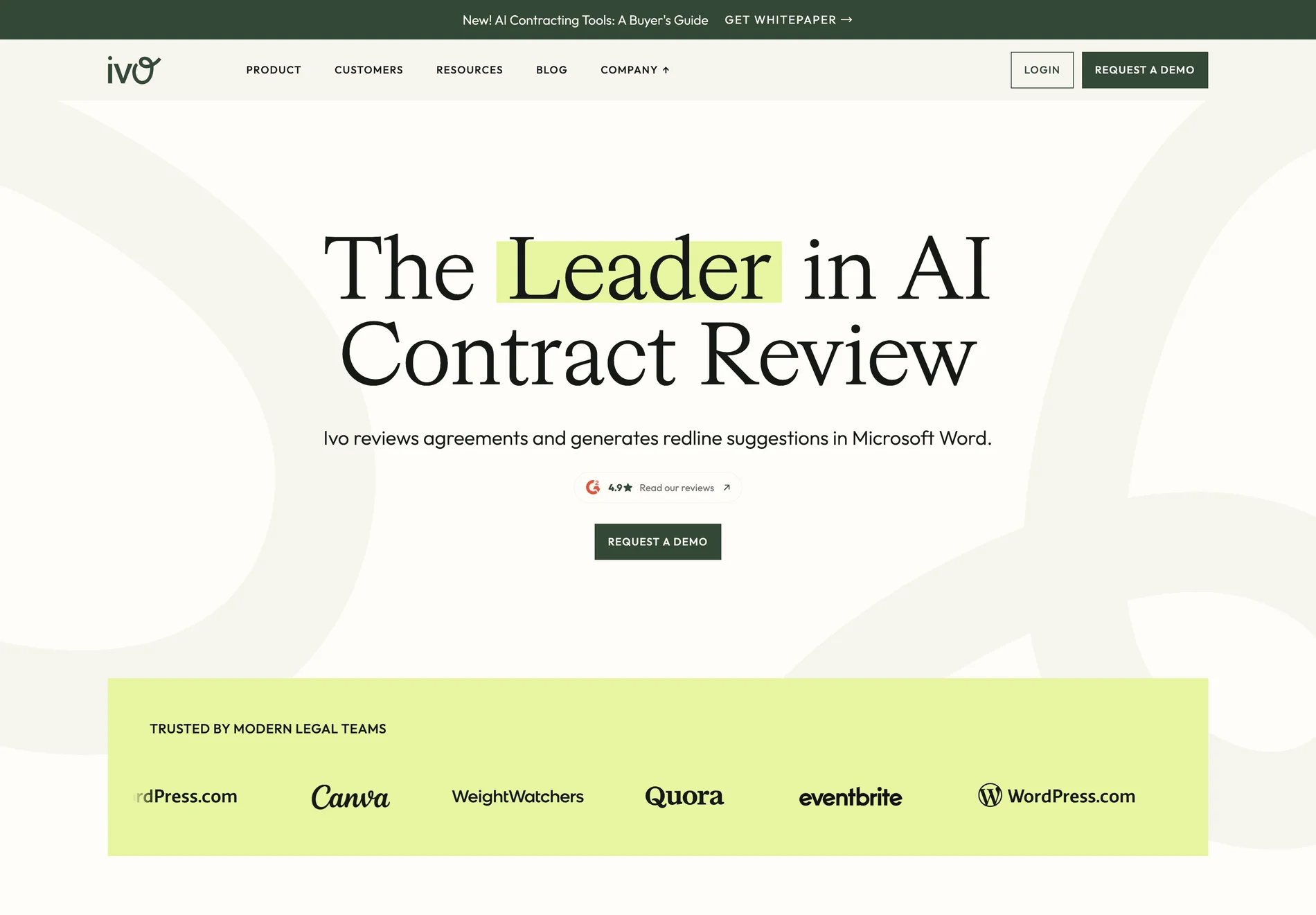 Ivo - Leading AI Contract Review Software for Legal Teams