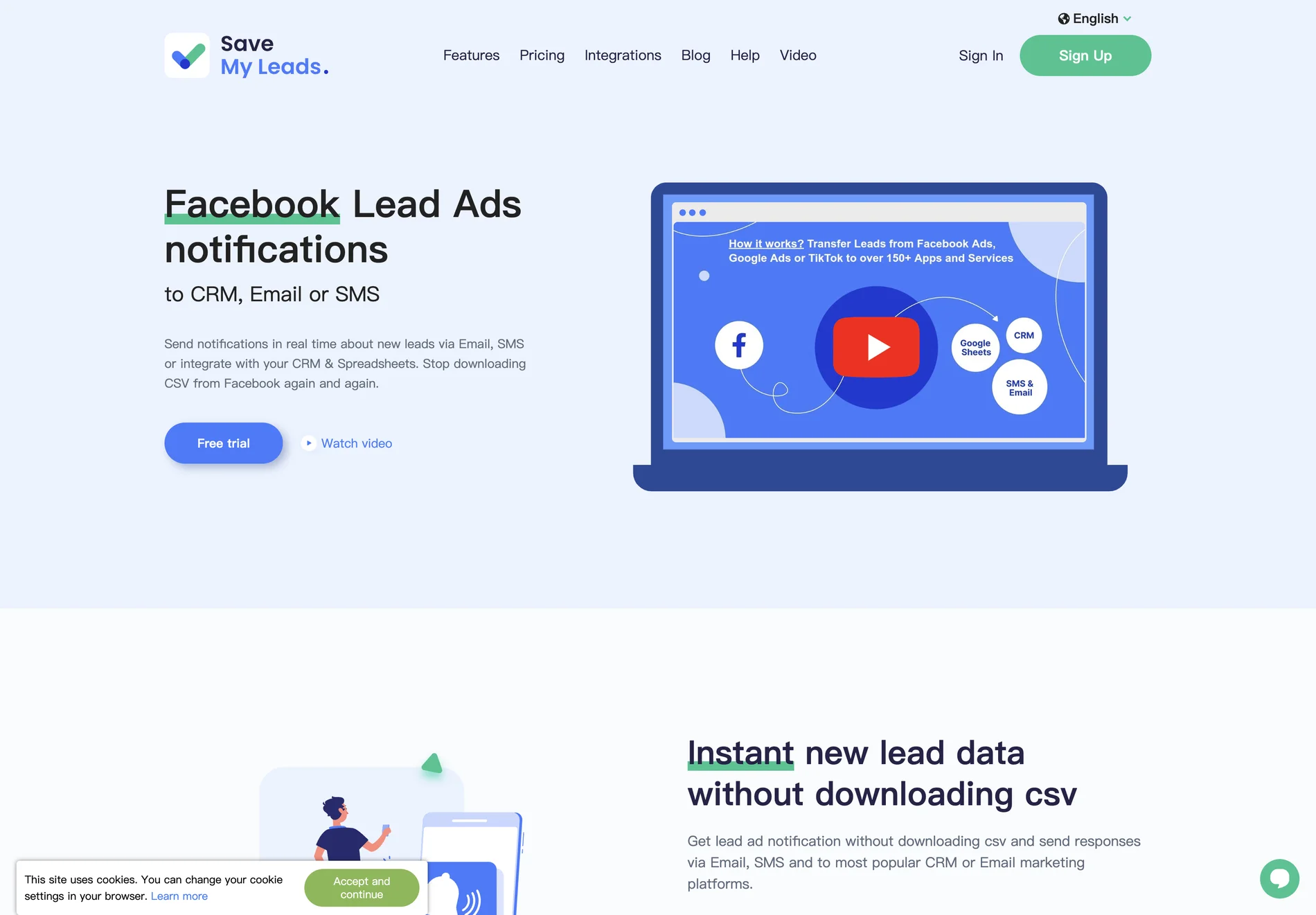 SaveMyLeads: Automate Facebook Lead Ads Notifications to CRM, Email, SMS & Spreadsheets