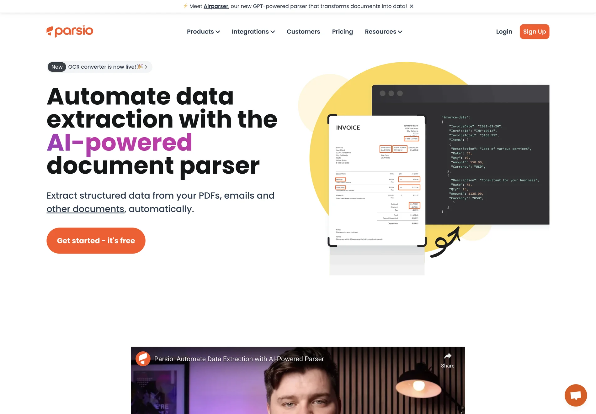 Parsio: AI-Powered Document Parser for Efficient Data Extraction