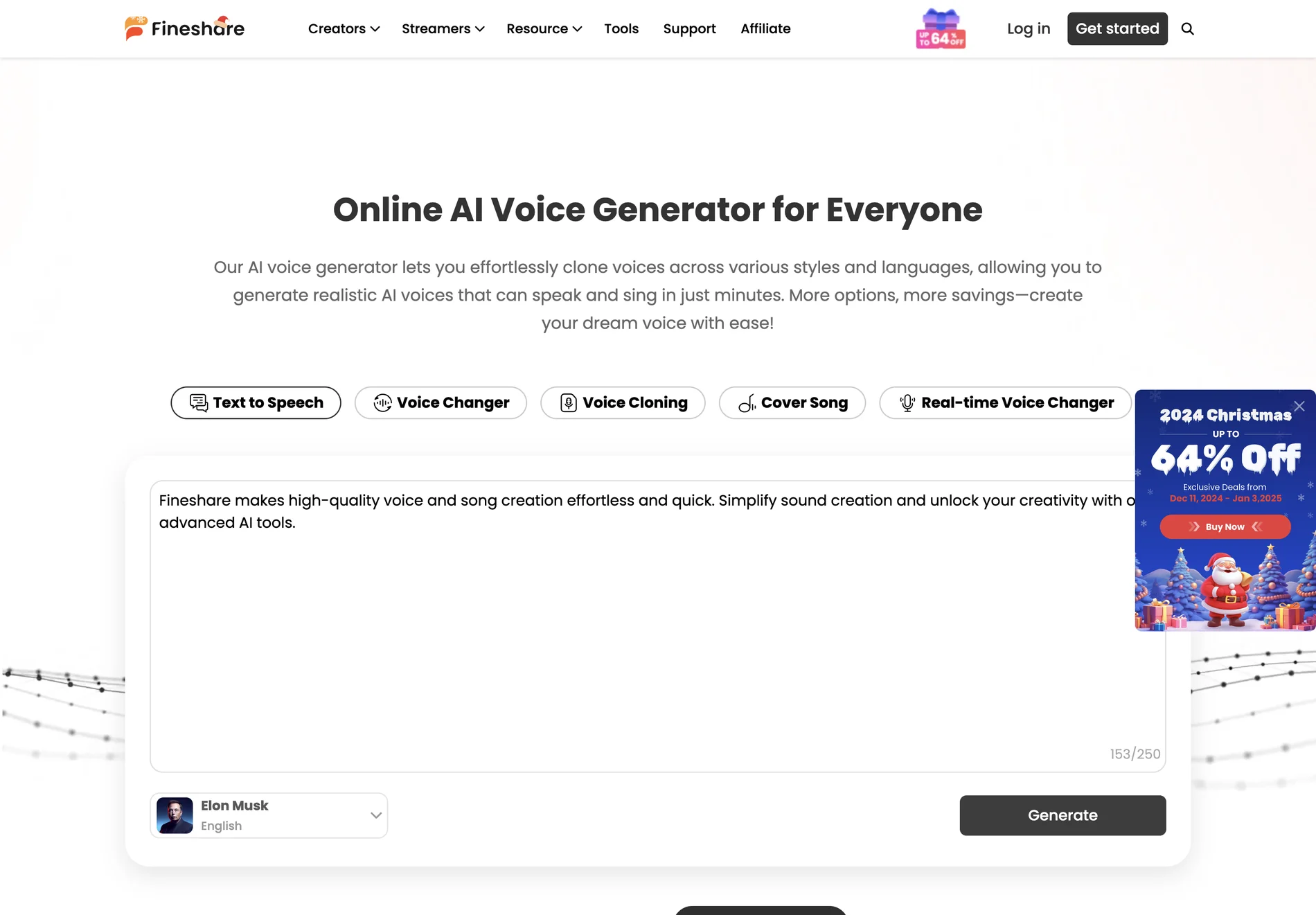 AI Voice Generator: Free Voice Changer & TTS by Fineshare