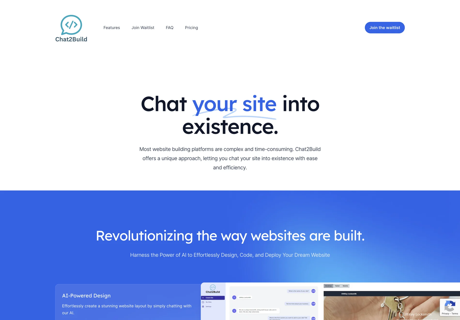 Chat2Build: Simplify Website Creation with AI