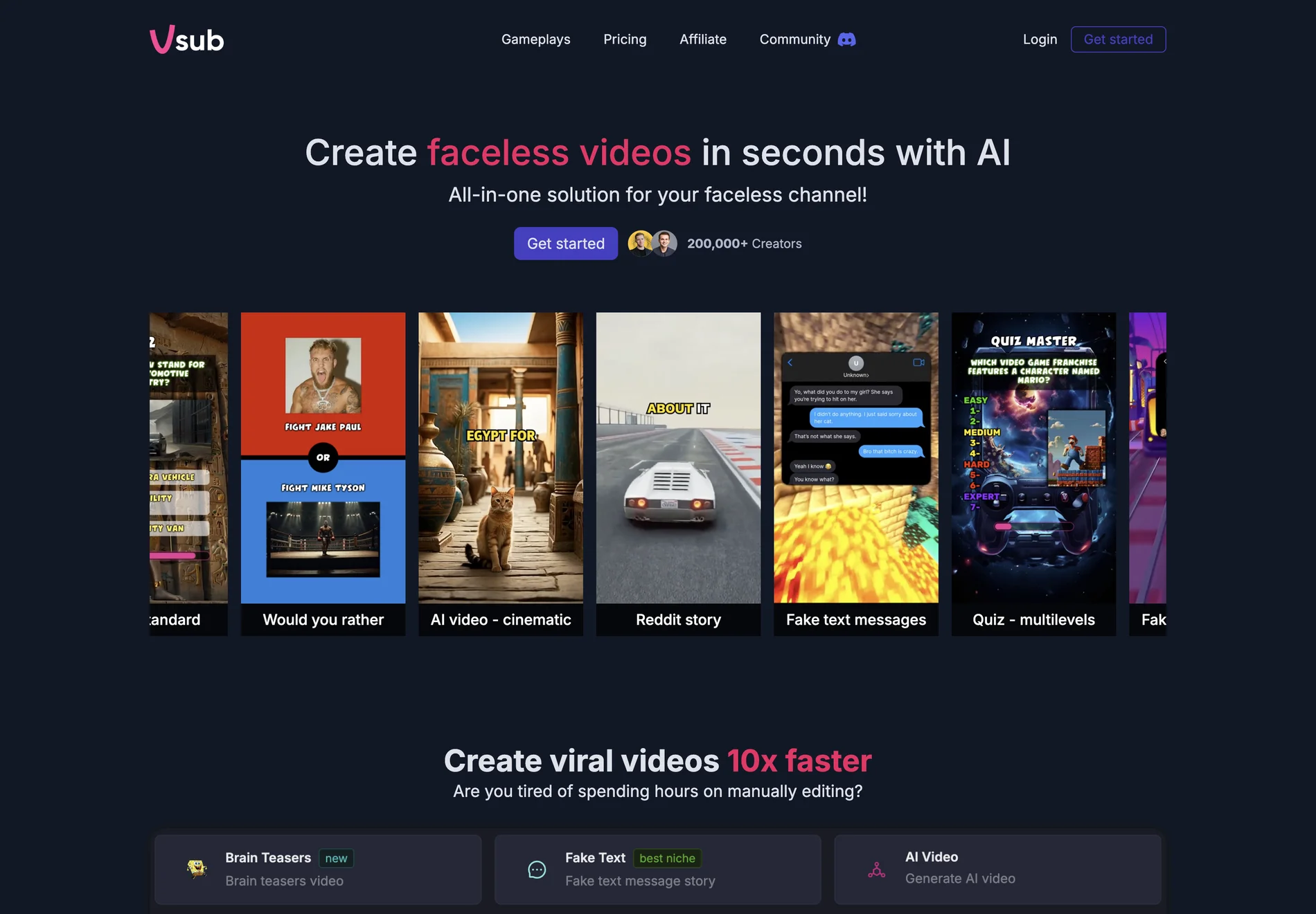 Vsub - Revolutionizing Faceless Video Creation with AI