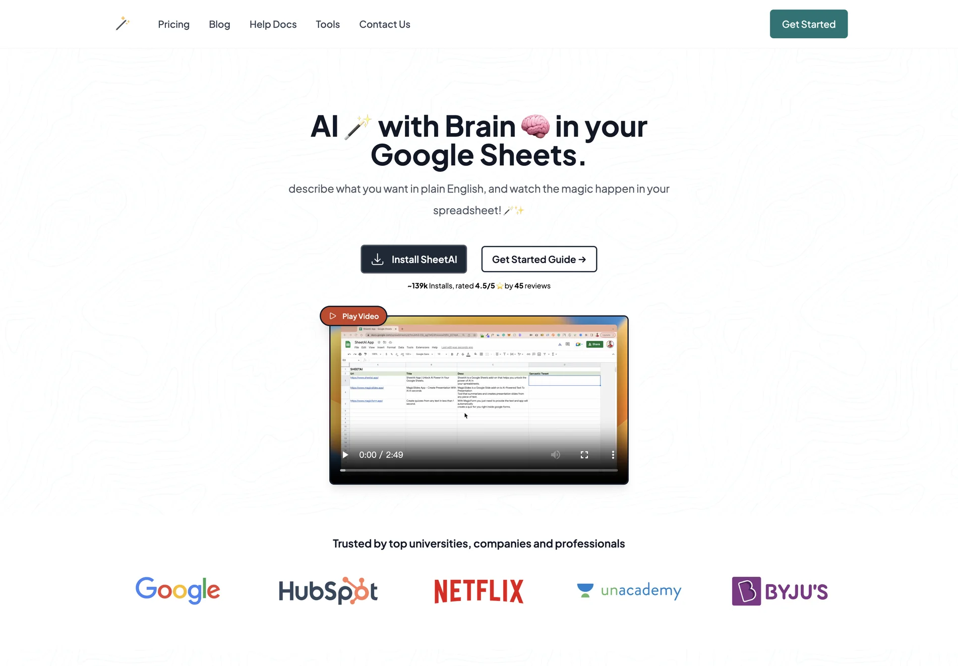 AI with Brain Inside Google Sheets: Revolutionizing Spreadsheet Tasks