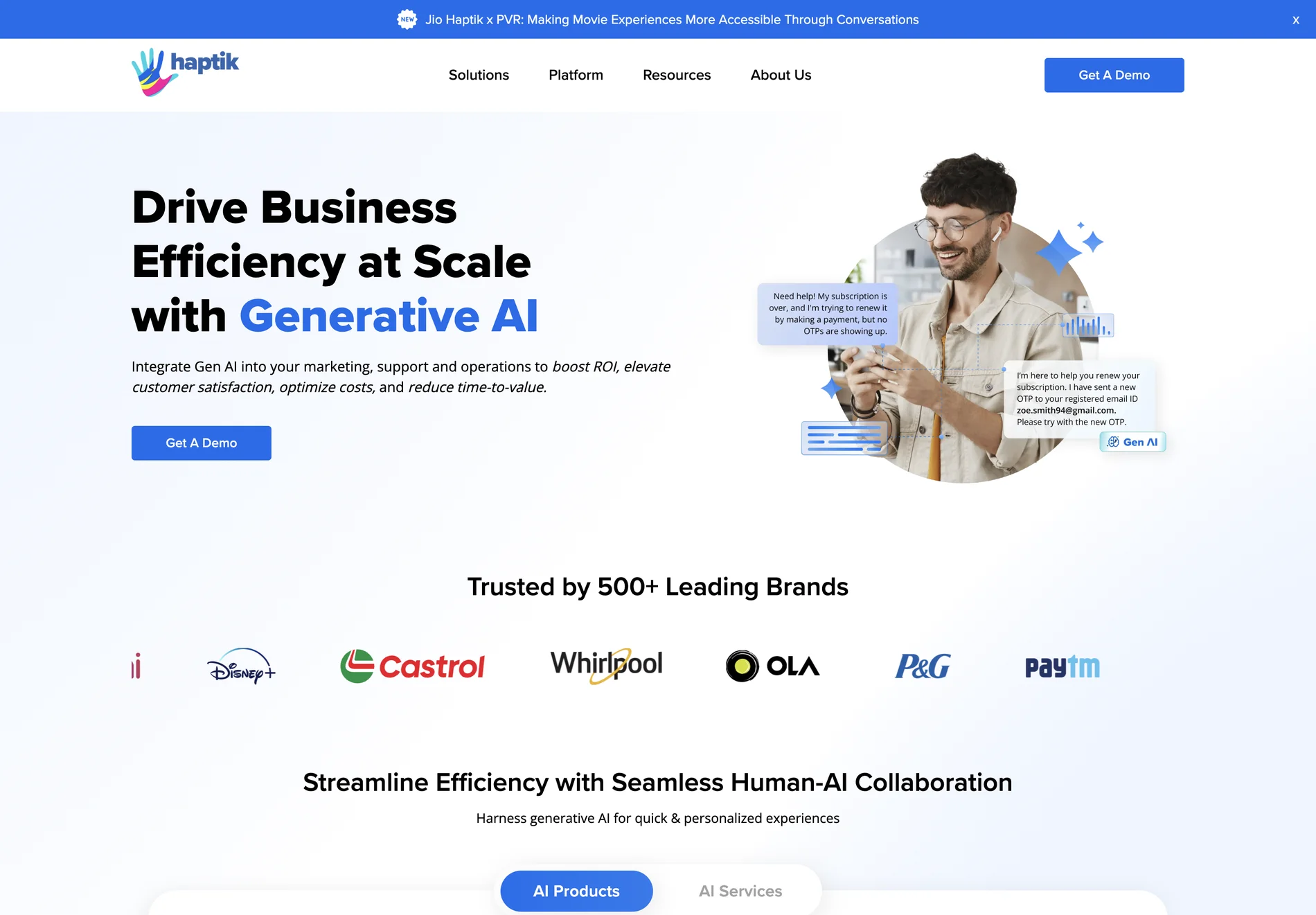 Drive Business Efficiency at Scale with Generative AI | Jio Haptik