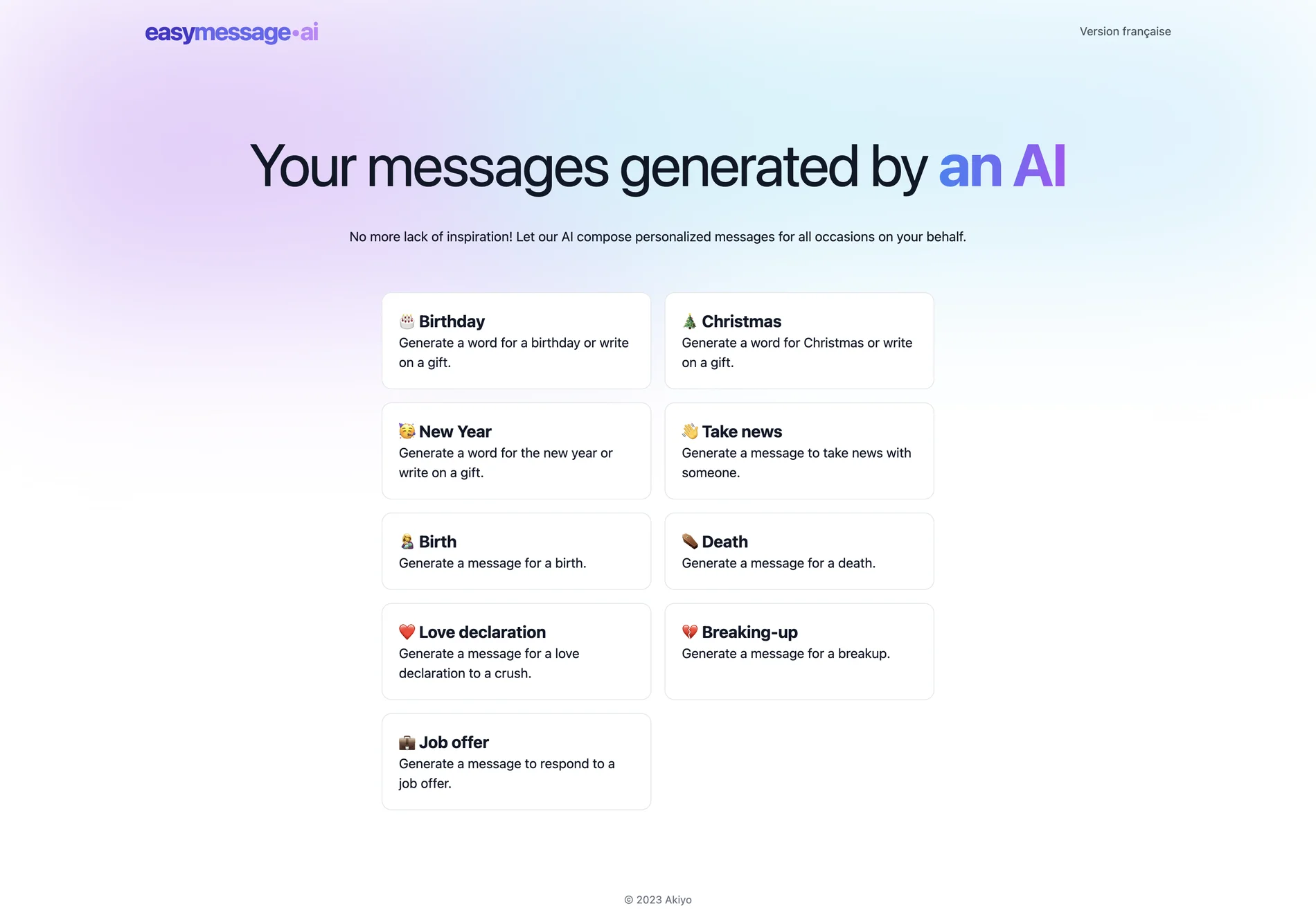 easyMessage.ai — Write Your Messages with Artificial Intelligence