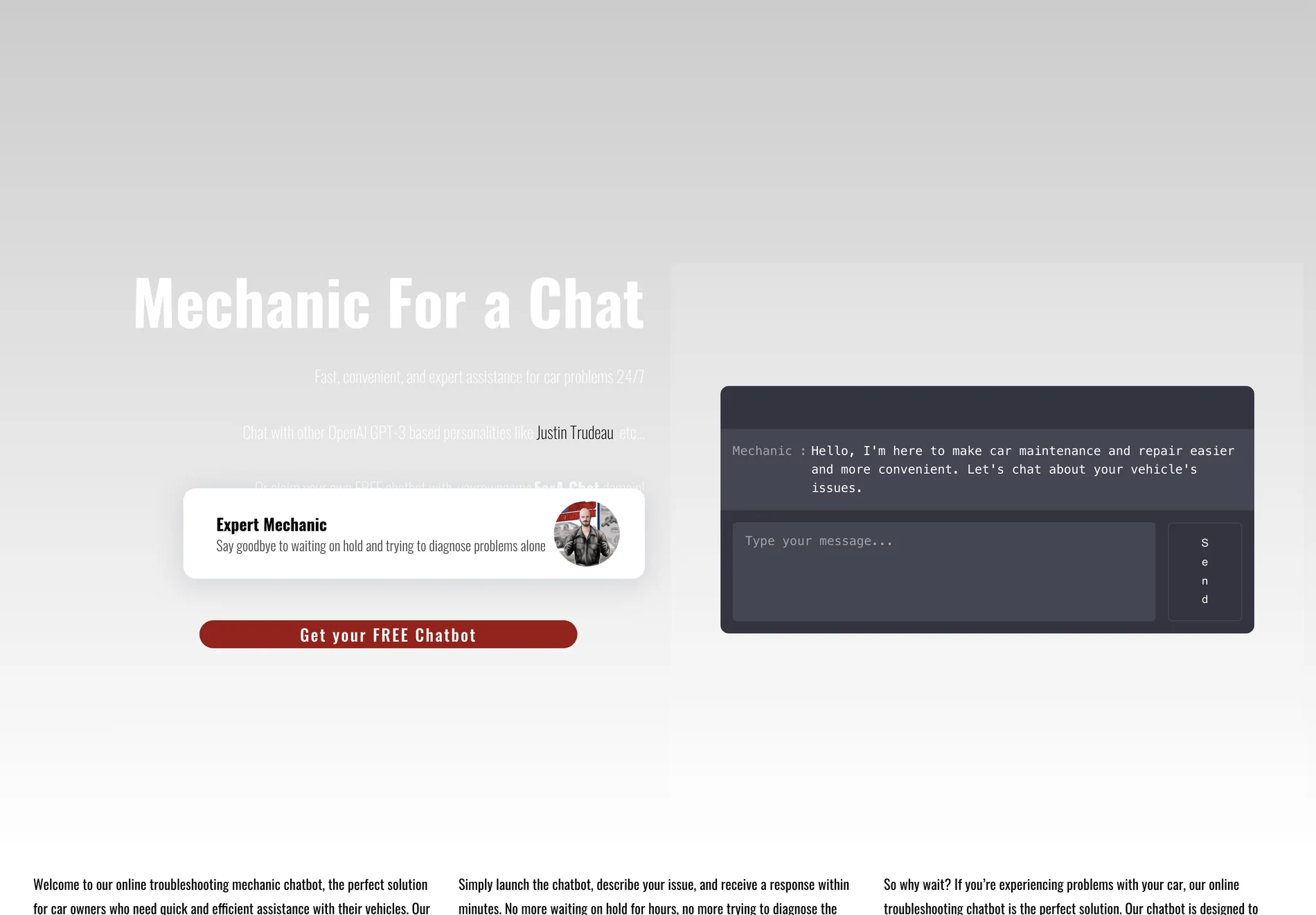 Mechanic For A Chat - 24/7 AI-Powered Car Problem Assistance