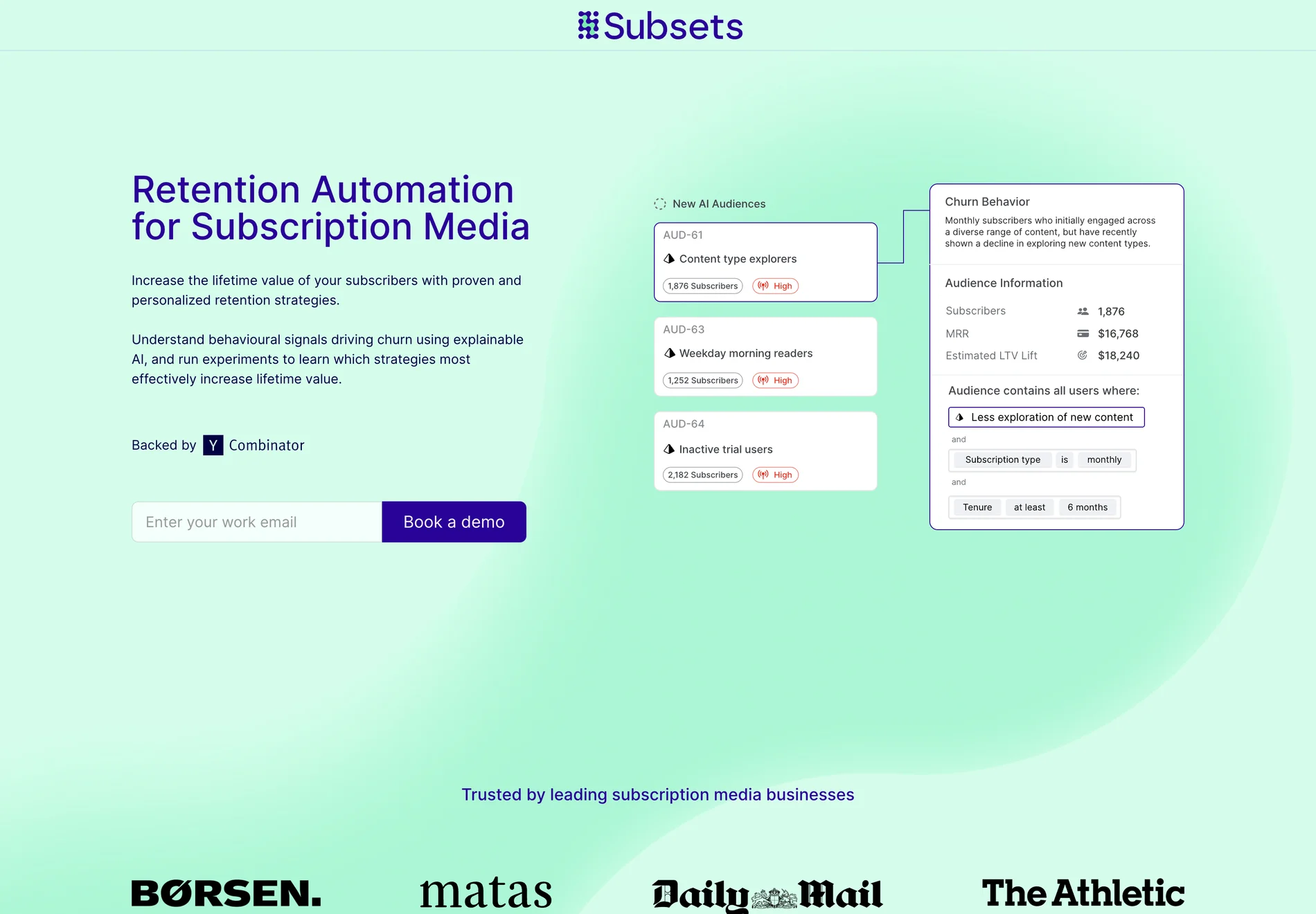 Subsets: Boost Subscriber Lifetime Value with AI-Driven Retention Strategies