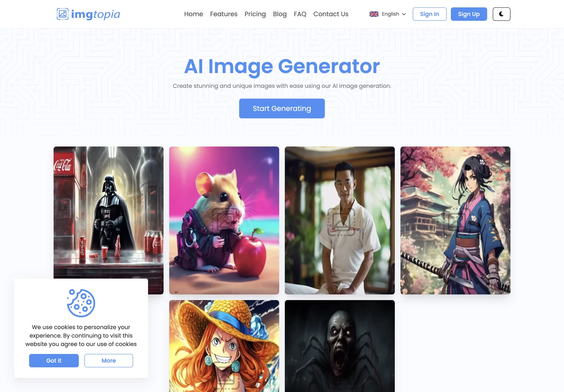 Create stunning and unique images with ease using our AI image generation - IMGtopia — AI-Powered Image Generator for Unique and Custom Images