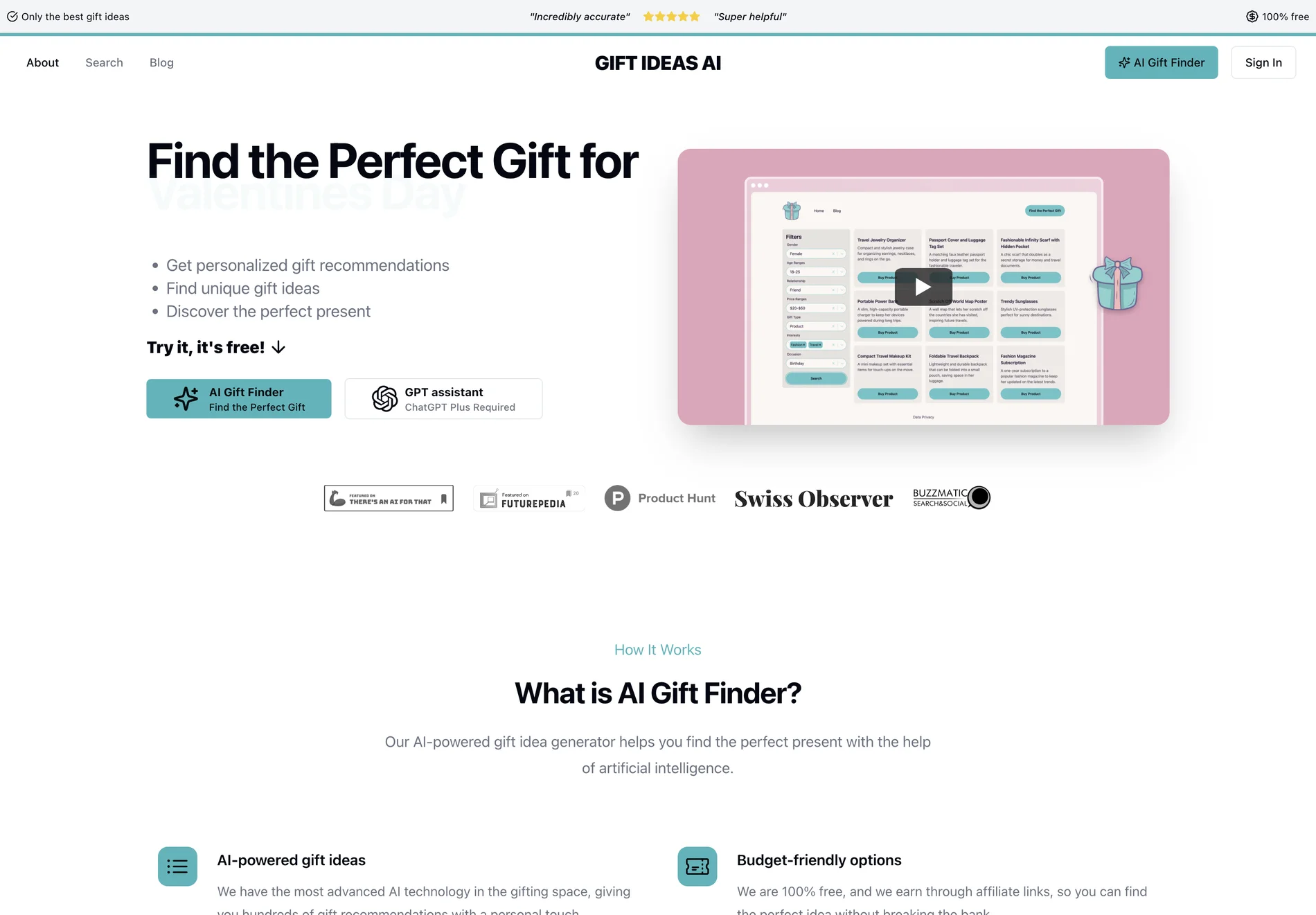 Gift Ideas AI: Free AI Gift Finder & Idea Generator