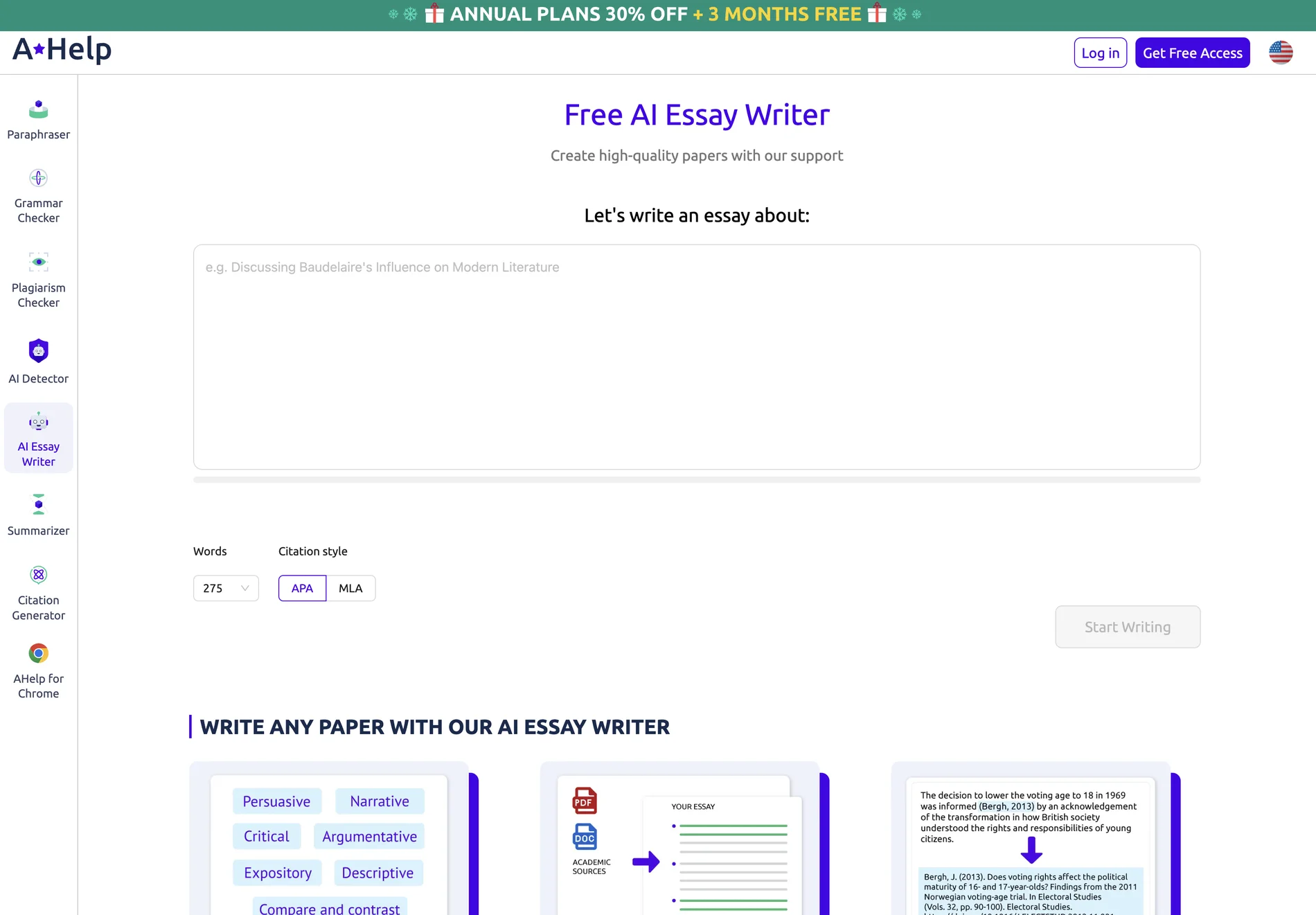 AI Essay Writer by AHelp: Craft High-Quality Papers Effortlessly