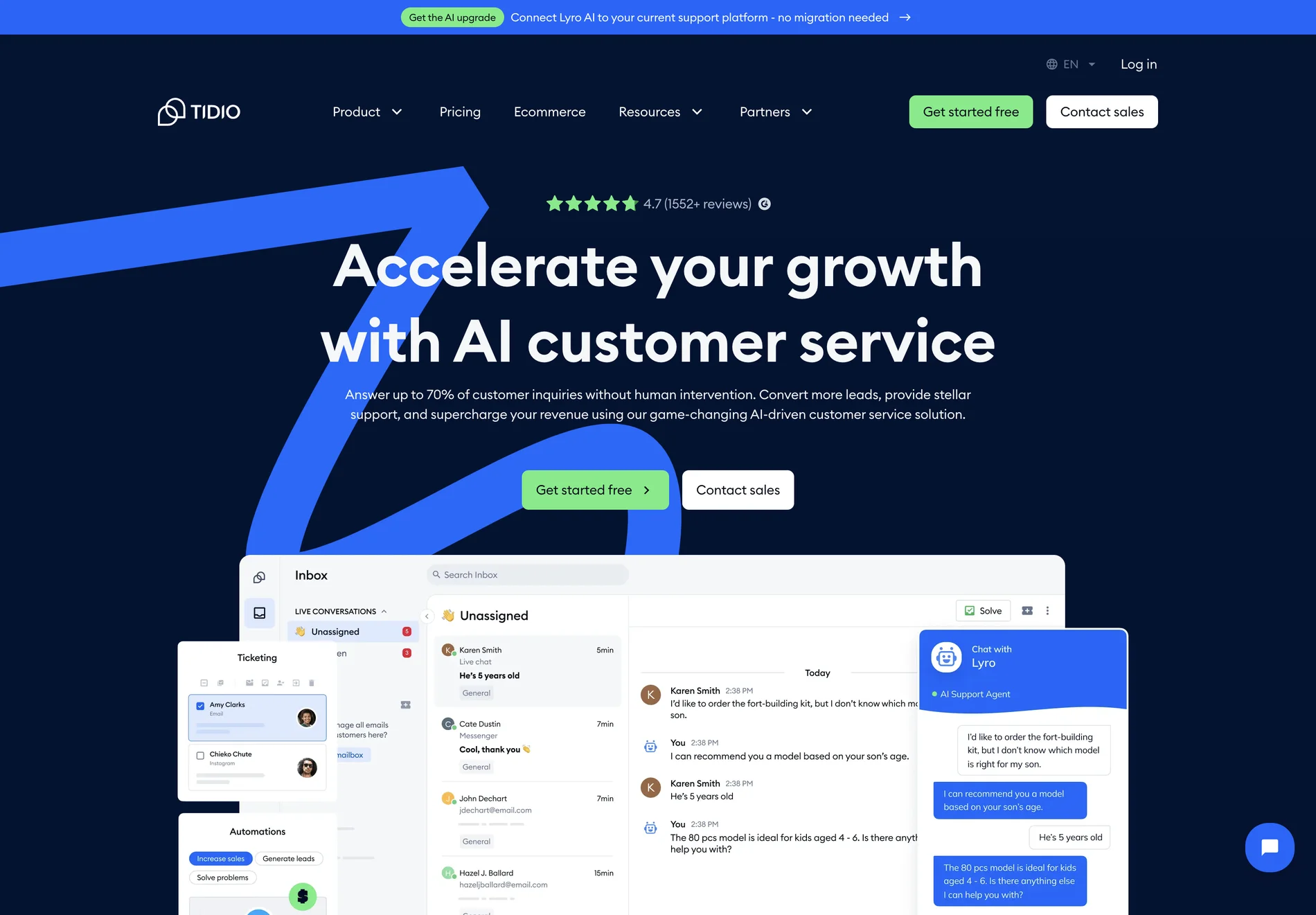 Accelerate Your Growth With #1 AI Customer Service | Tidio