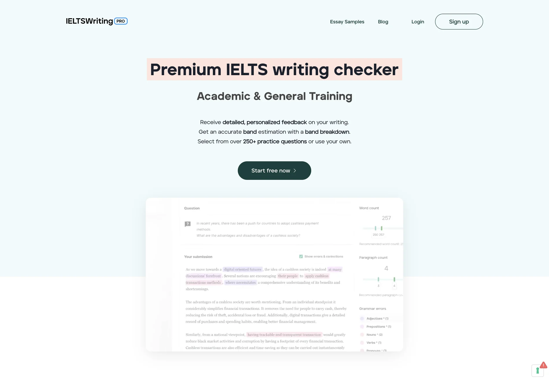 IELTSWritingPro: AI-Powered IELTS Writing Checker for Realistic Band Estimation