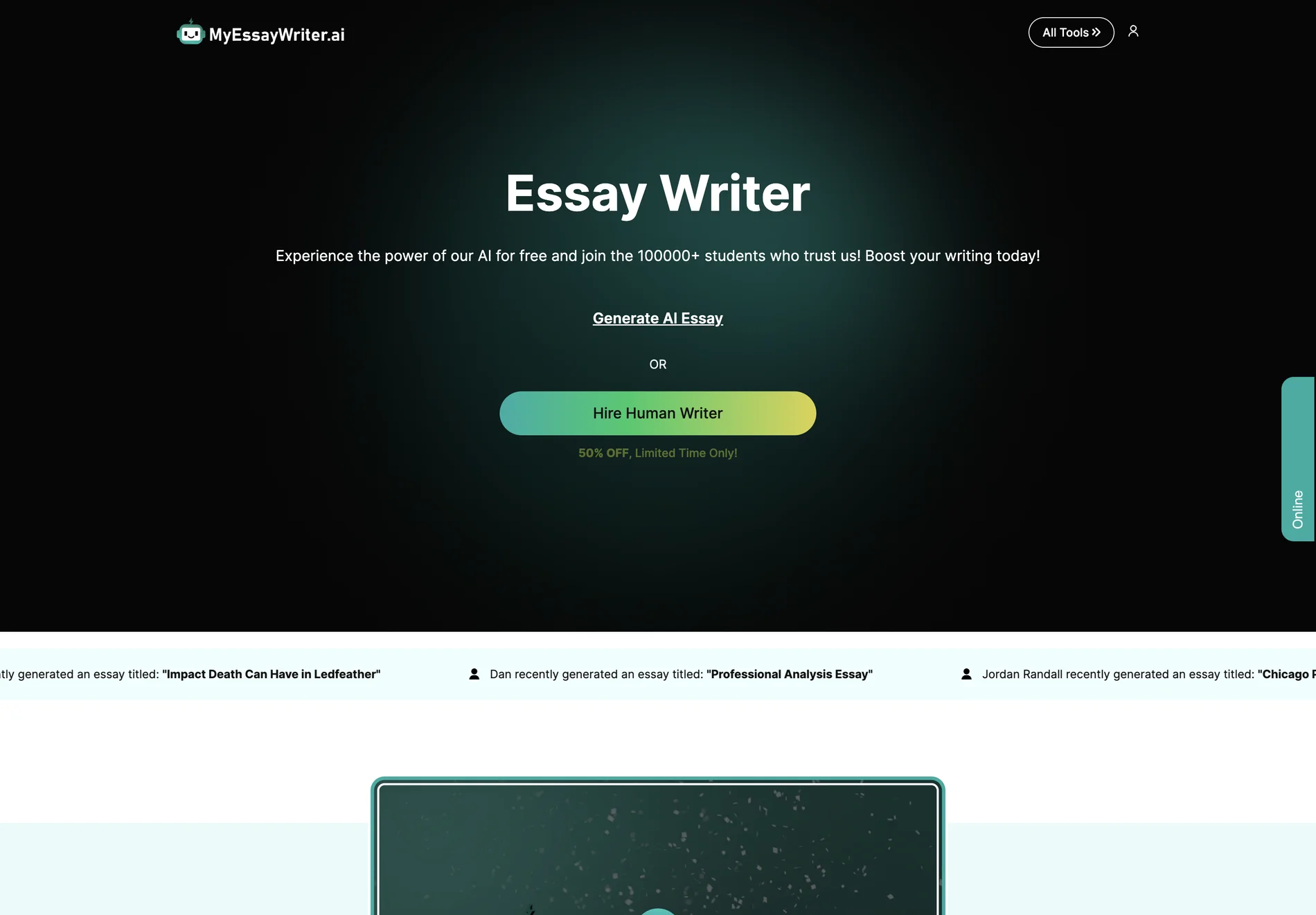 MyEssayWriter.ai: AI-Powered Essay Writing Tool for Students