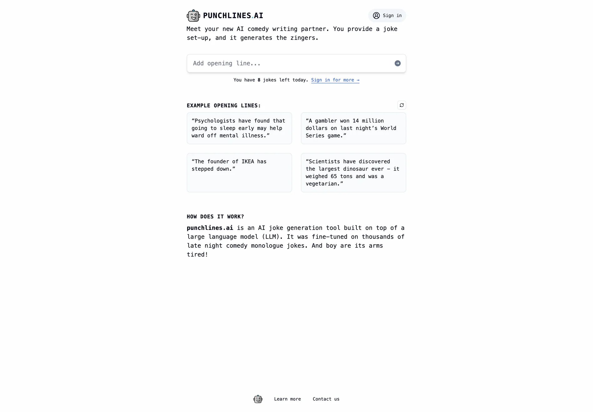 punchlines.ai: Generate Jokes with AI