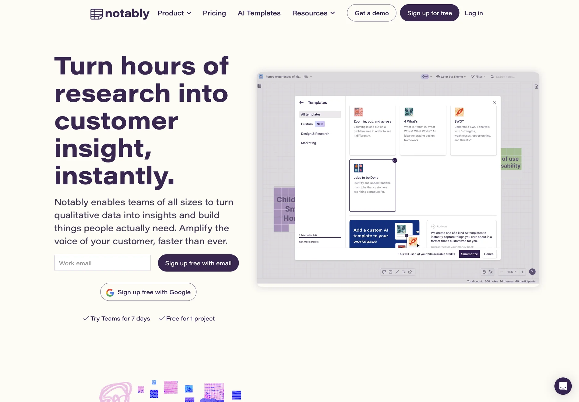 Notably: AI-Powered Research Platform for Actionable Insights