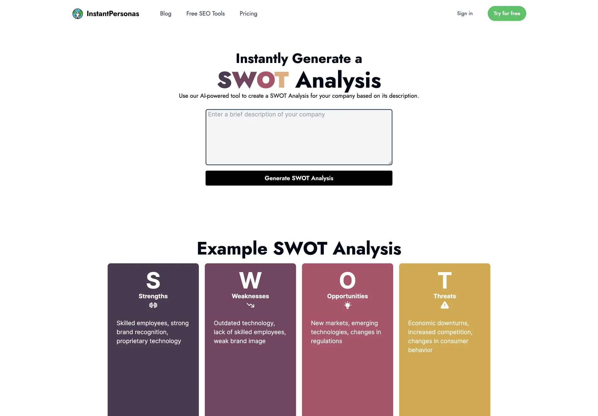 AI SWOT Analysis Generator (Free): Strategic Planning Made Easy