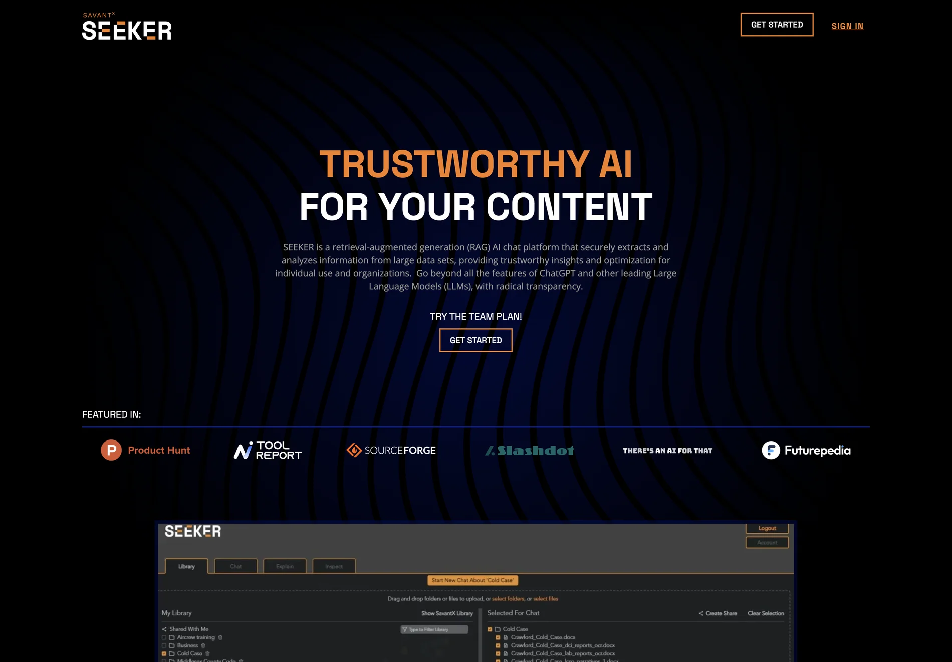 Seeker: Revolutionizing Content Analysis with Trustworthy AI