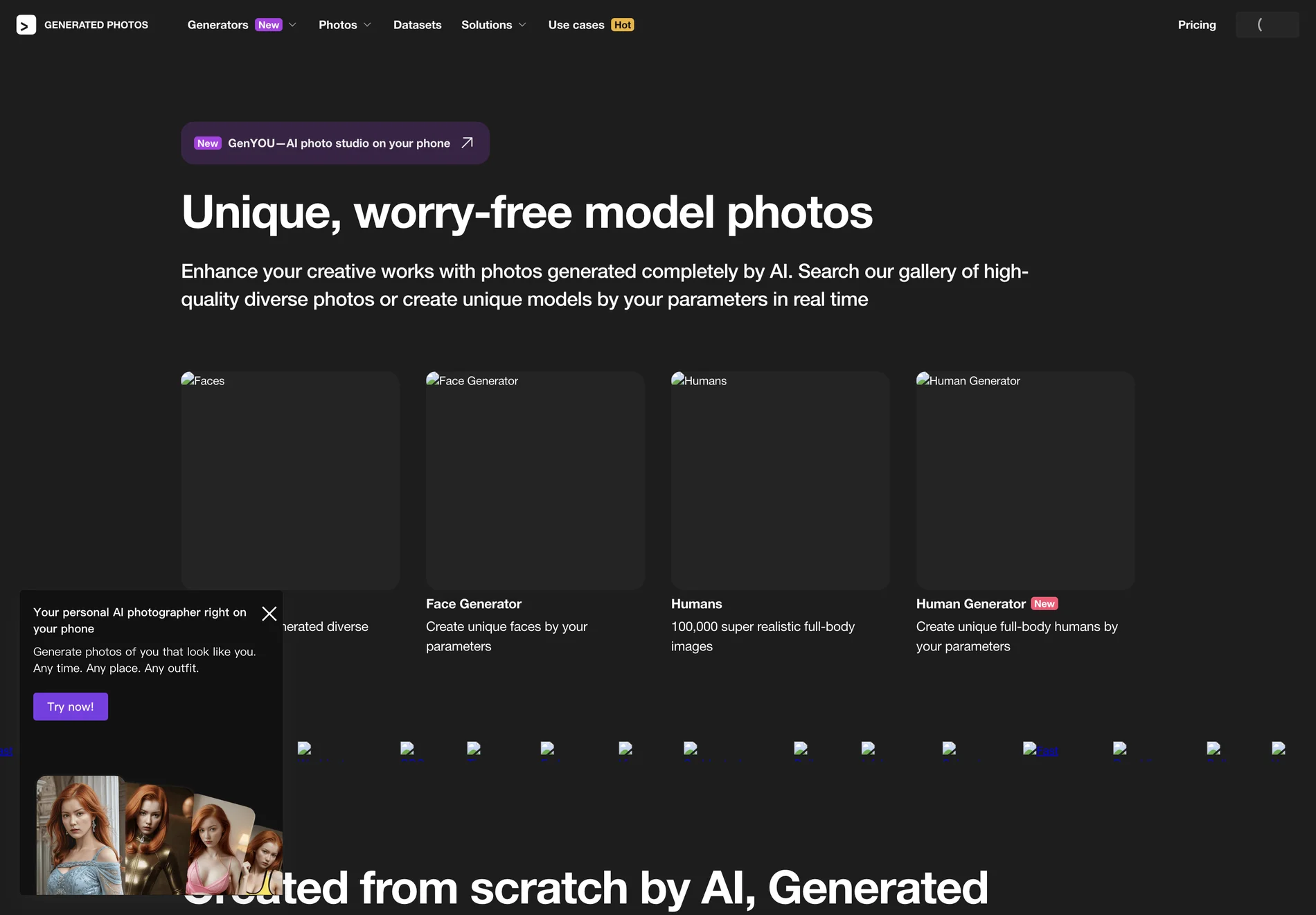 Generated Photos: AI-Powered Unique Model Photos for Creativity