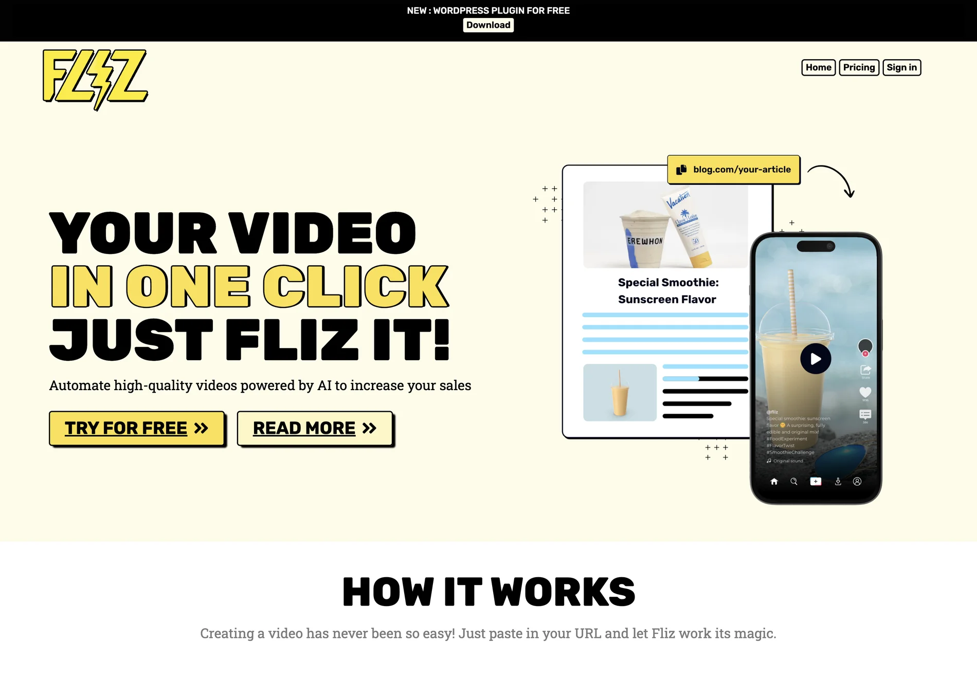 Fliz - Your AI-Powered Video Creator for Engaging Videos