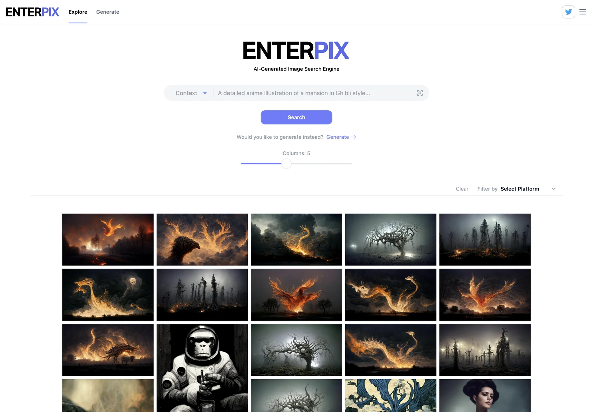 Enterpix: Discover and Generate Unique AI-Powered Art