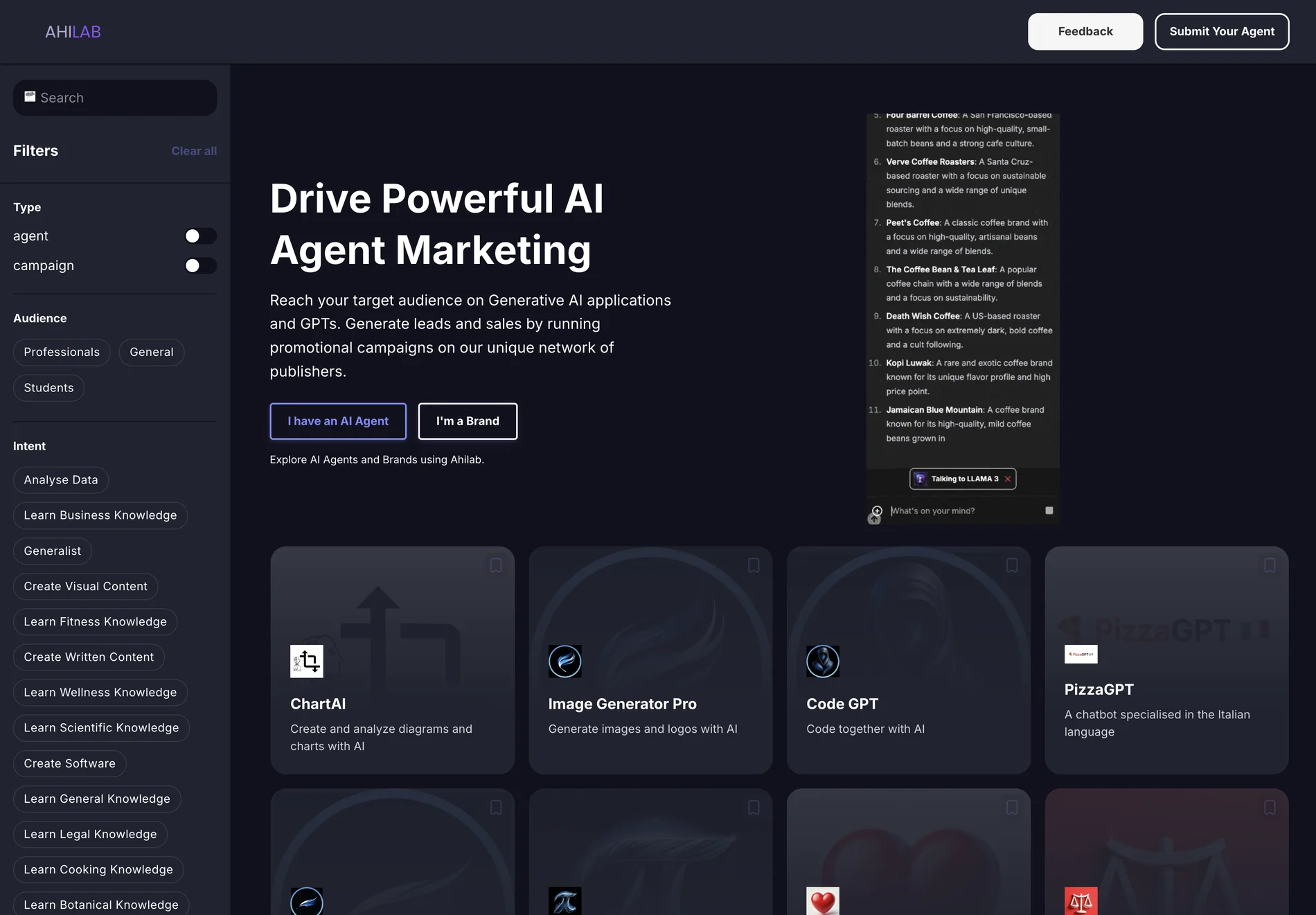 AHILAB | AI Agent Marketing Platform For Brands and Agencies