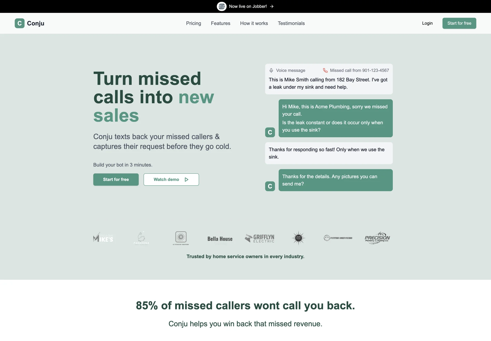 Turn Missed Calls into New Sales with Conju