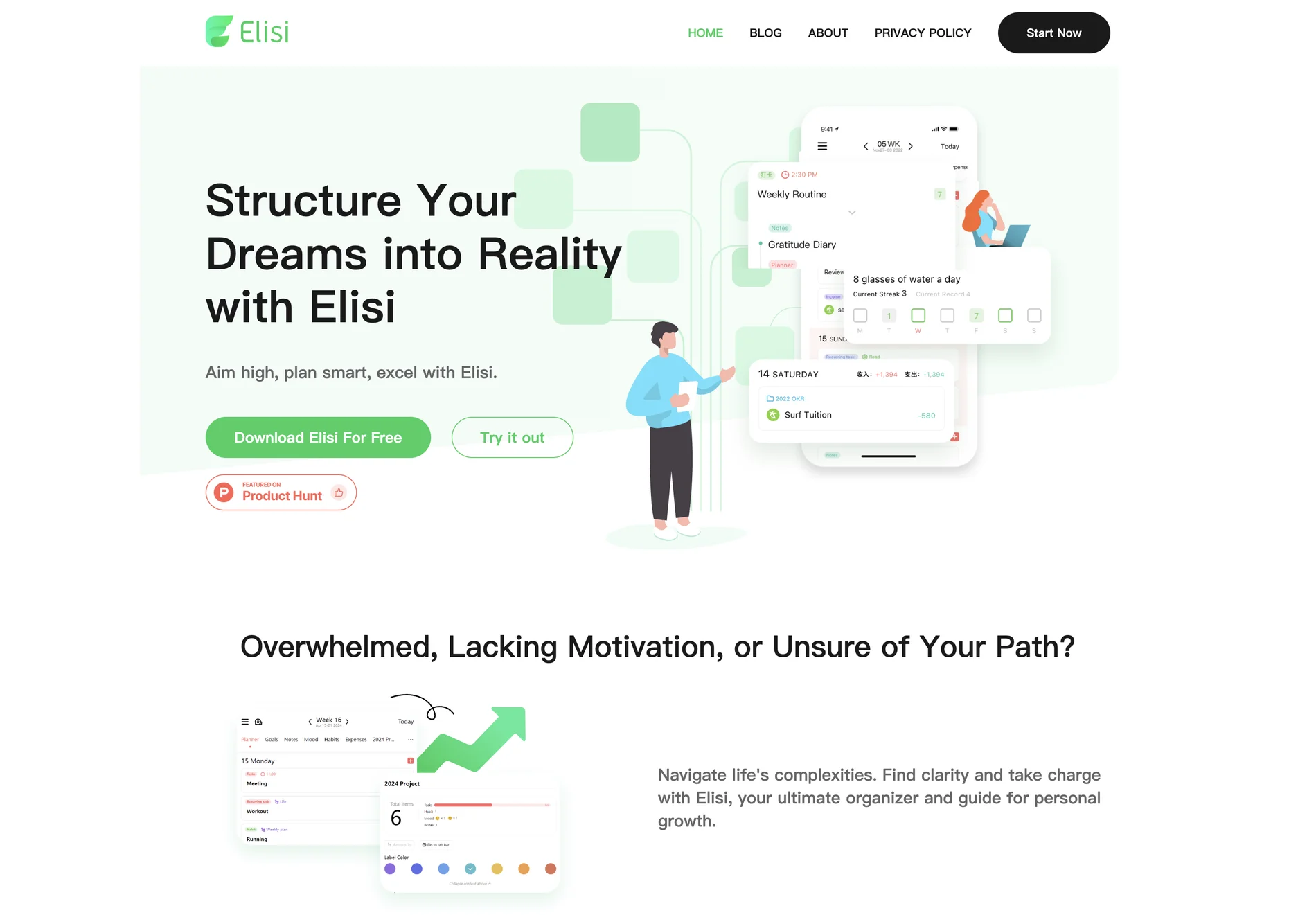 Elisi: AI-Powered Planner for Time Management and Personal Growth